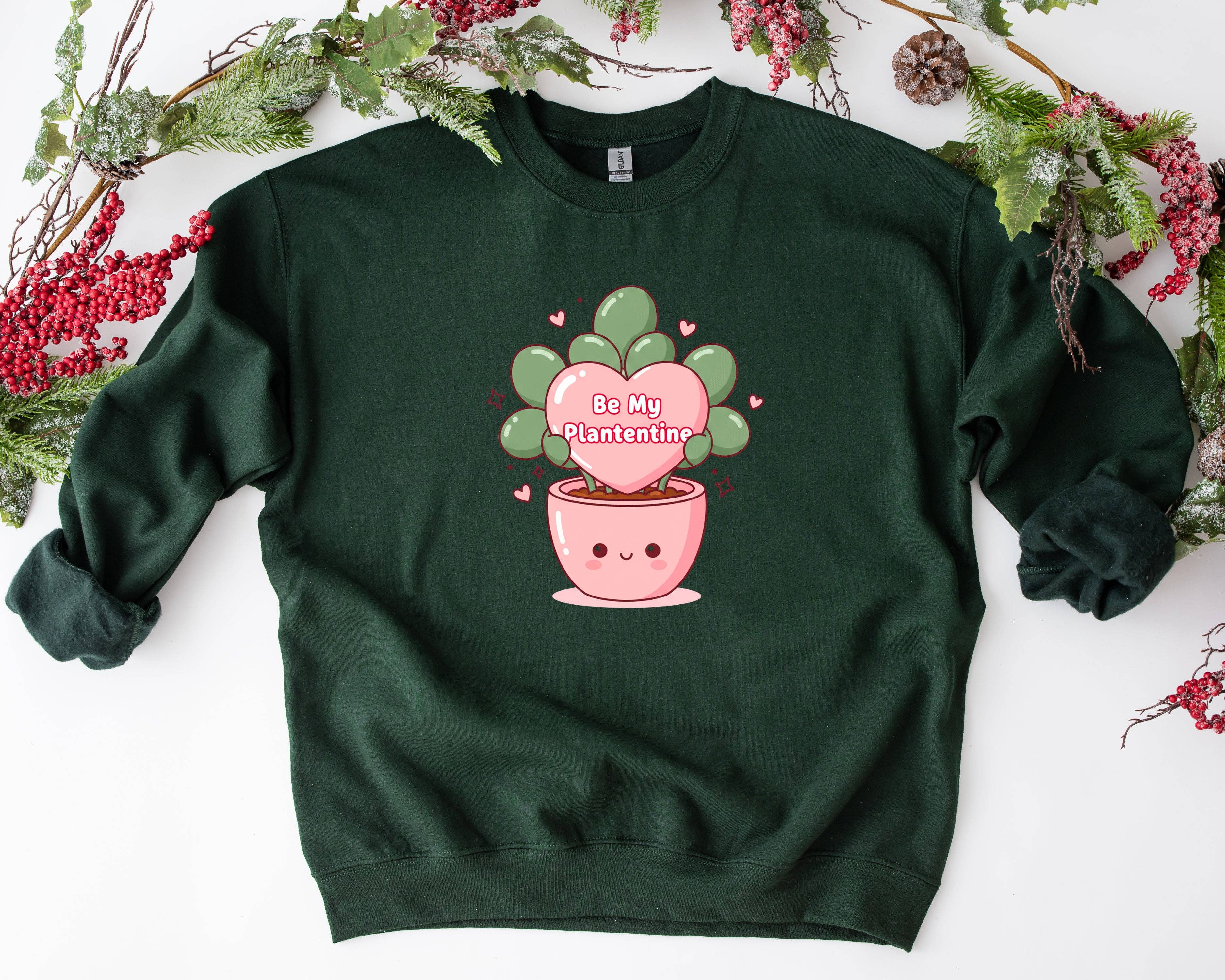 Be My Plantentine Sweatshirt, Valentine’S Day Plant Lover Gift, Cute Plant Pun Crewneck, Funny Plant Mom Sweater...