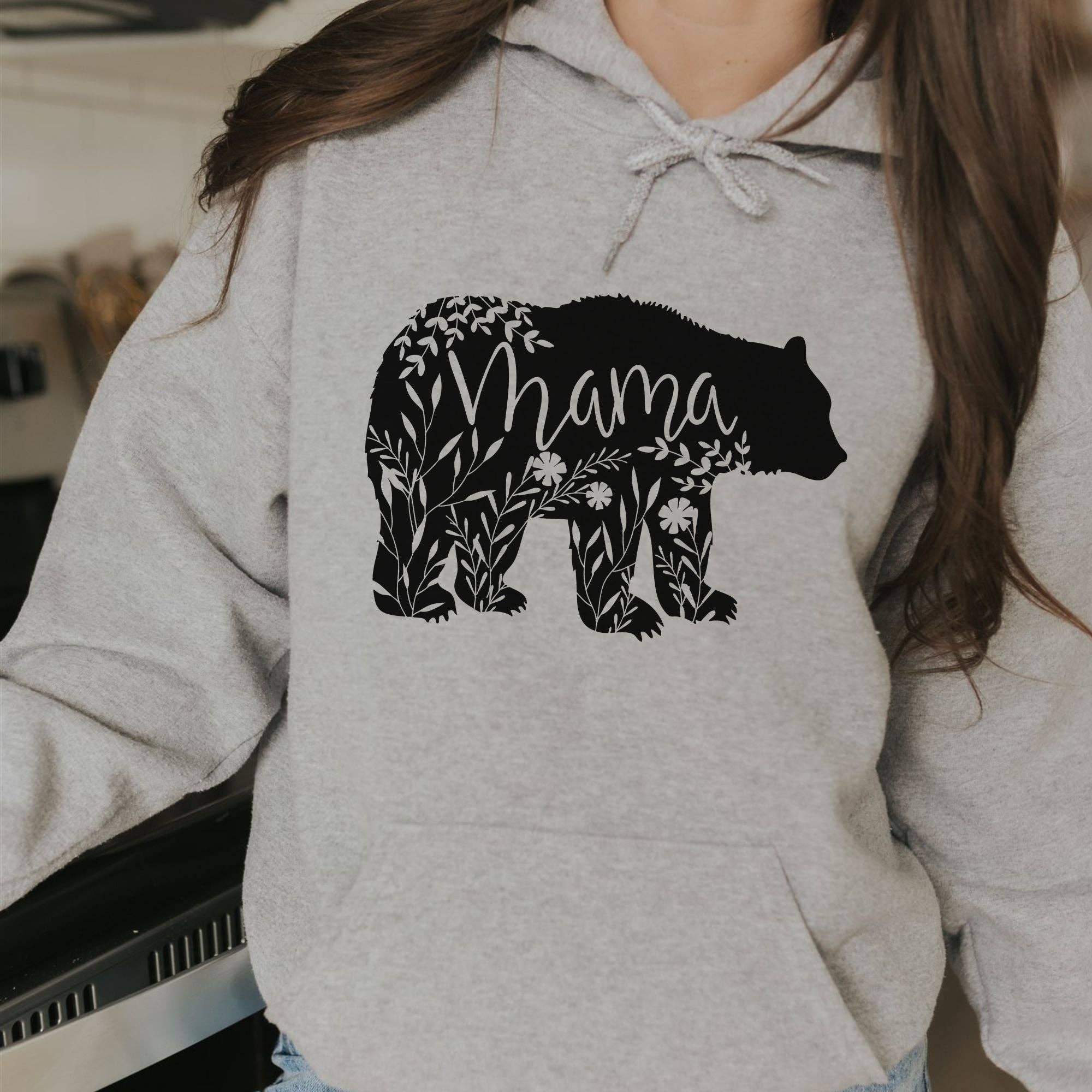 Floral Mama Bear Unisex Gildan Sweatshirt Crewneck/Hoodie T-Shirts | PodTeesHub.com