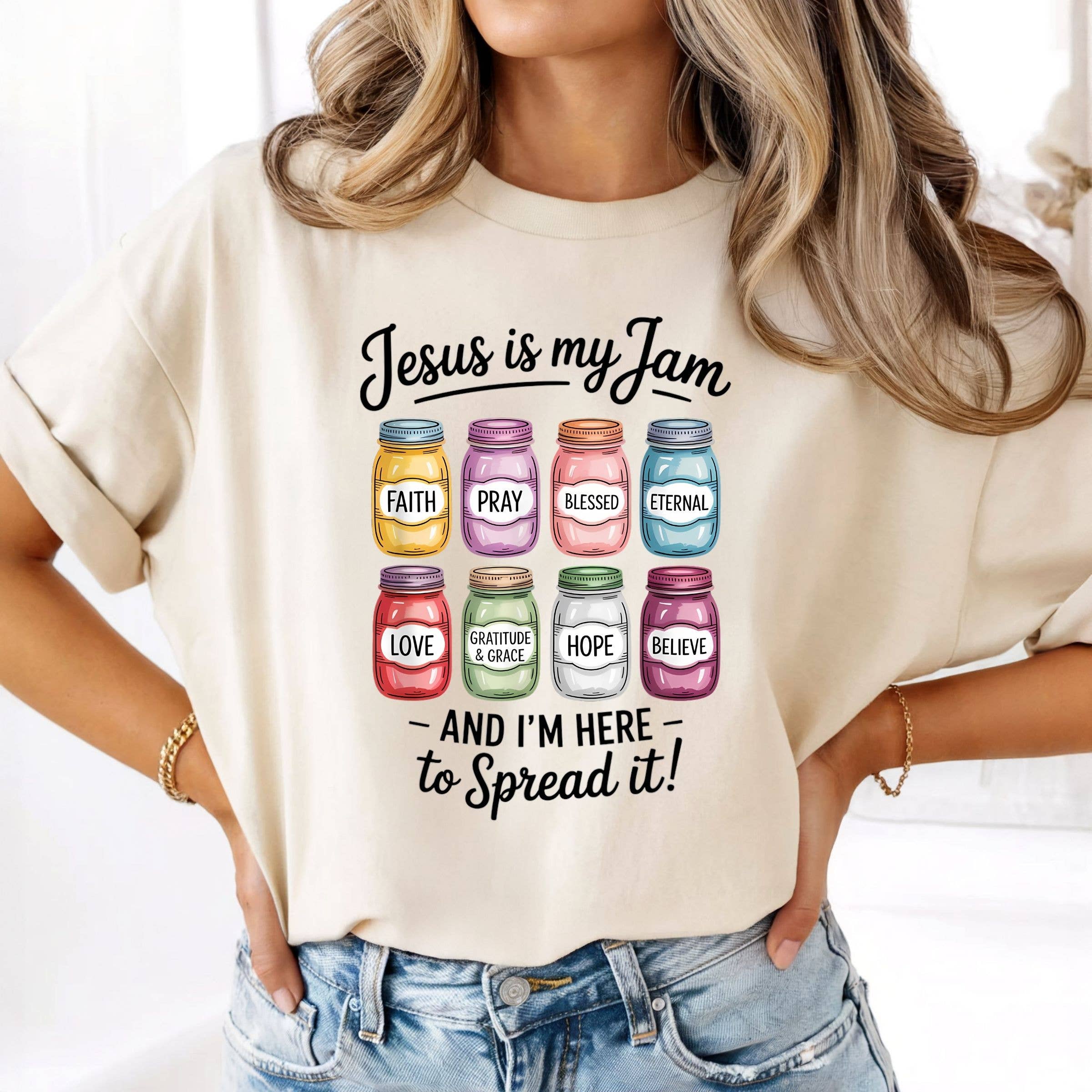 Jesus Is My Jam Christian Floral Spring Graphic Tee Hoodie, Sweatshirt | PodTeesHub.com