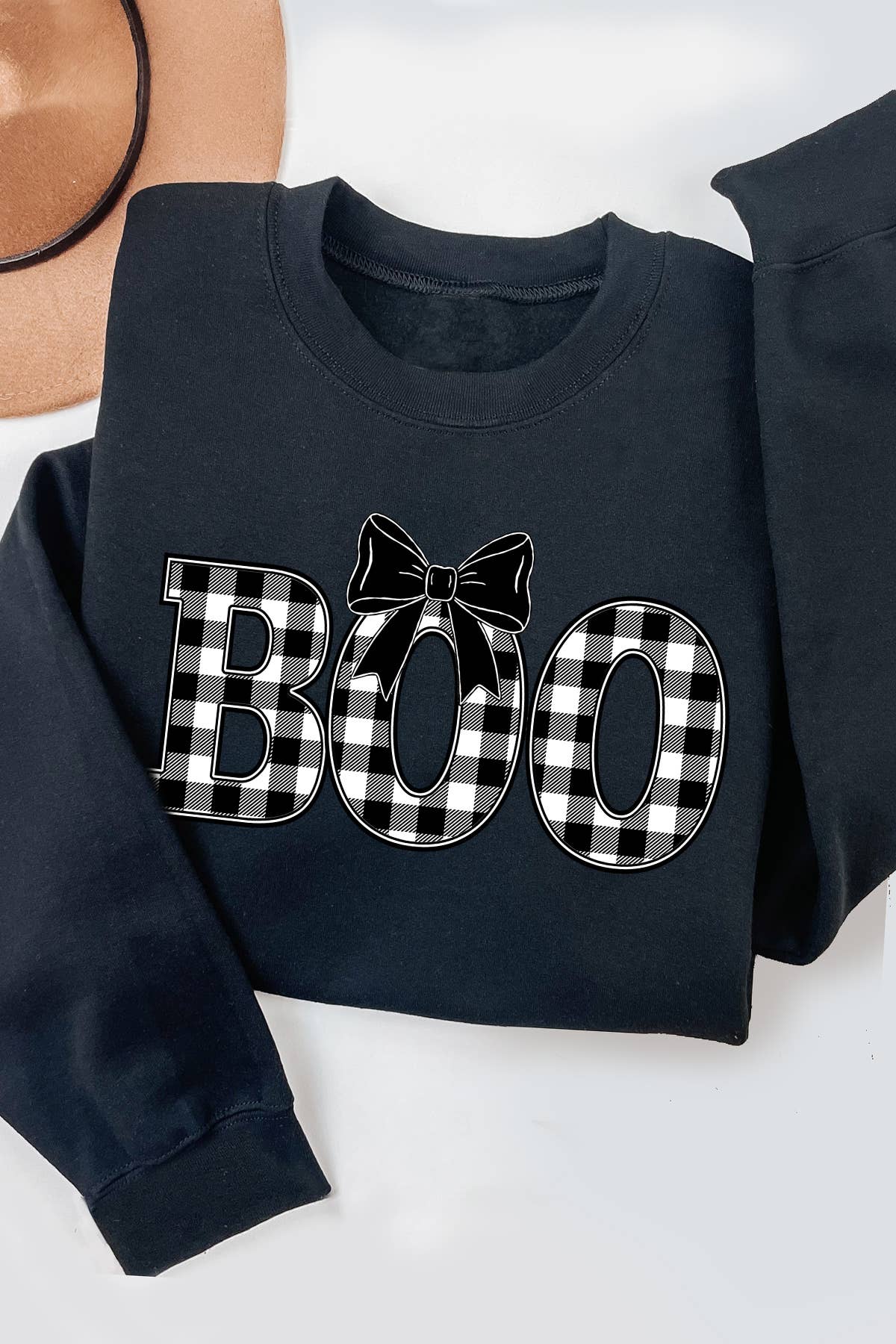 Women Boo Graphic Print Solid Pullover Sweater Top T-Shirts, Hoodie, Sweatshirt | PodTeesHub.com