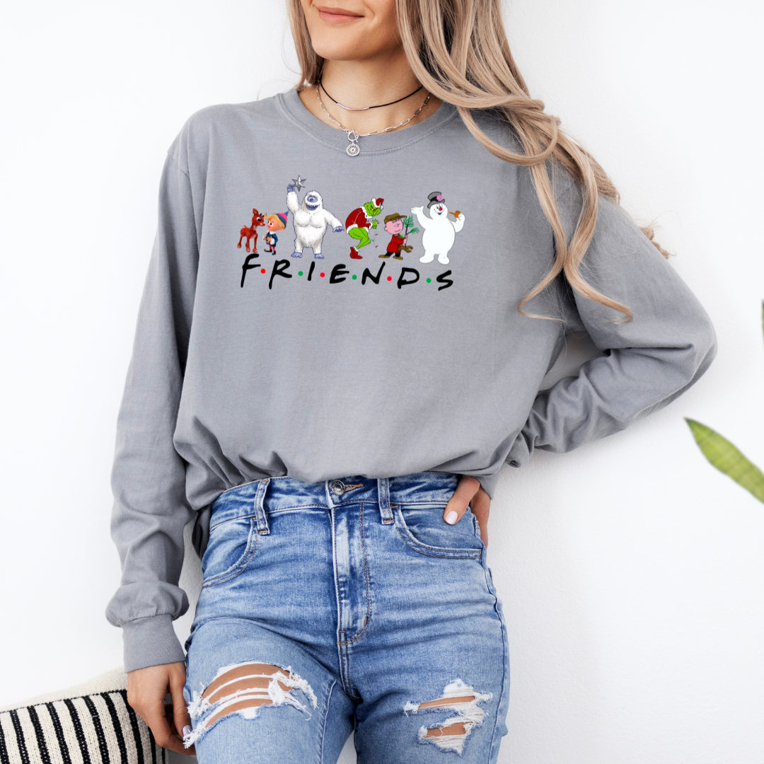 Friends Rudolph Christmas Long Sleeve Tee - Graphic Tee Hoodie, Sweatshirt | PodTeesHub.com
