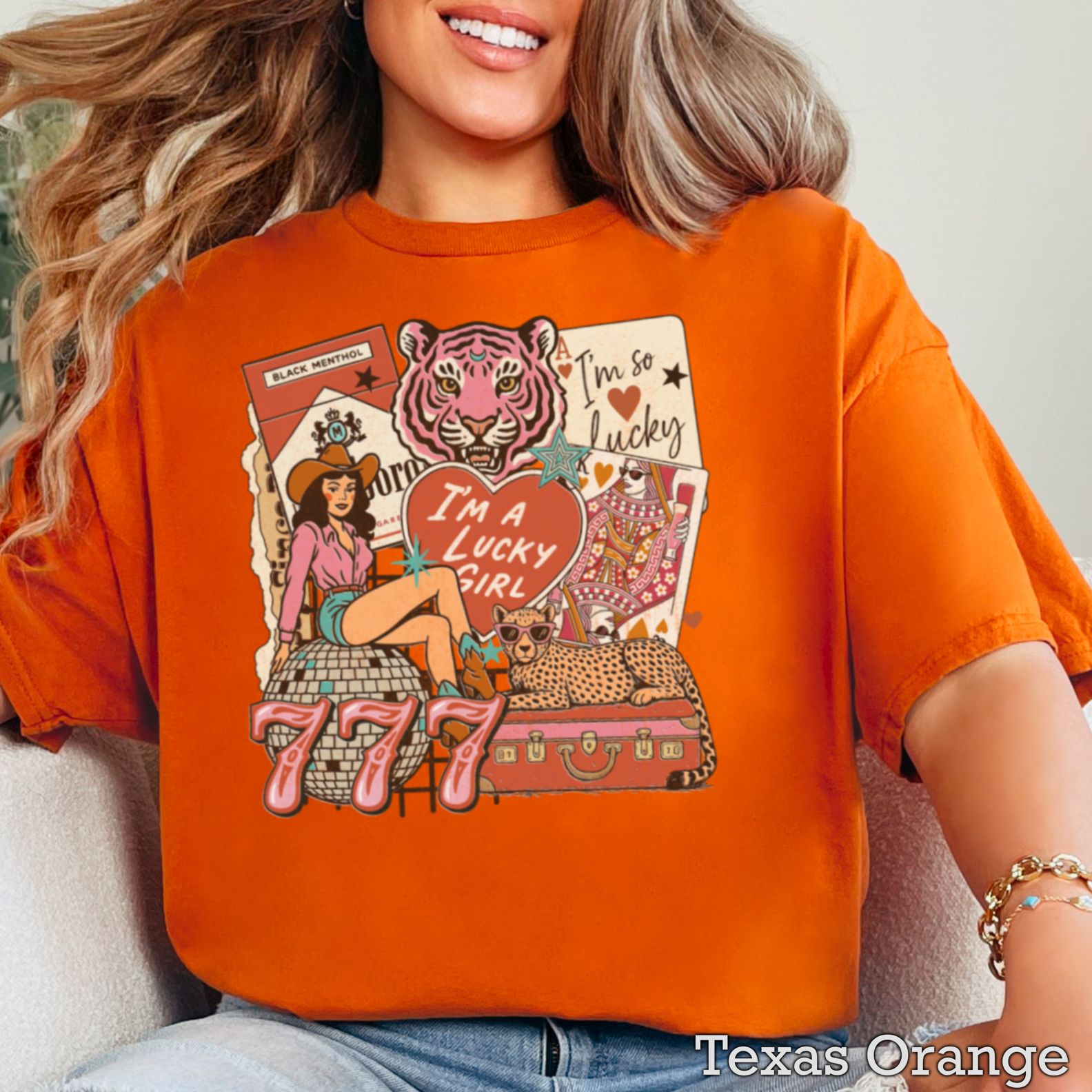 Lucky Girl Graphic Tee | Gildan Hoodie, Sweatshirt | PodTeesHub.com