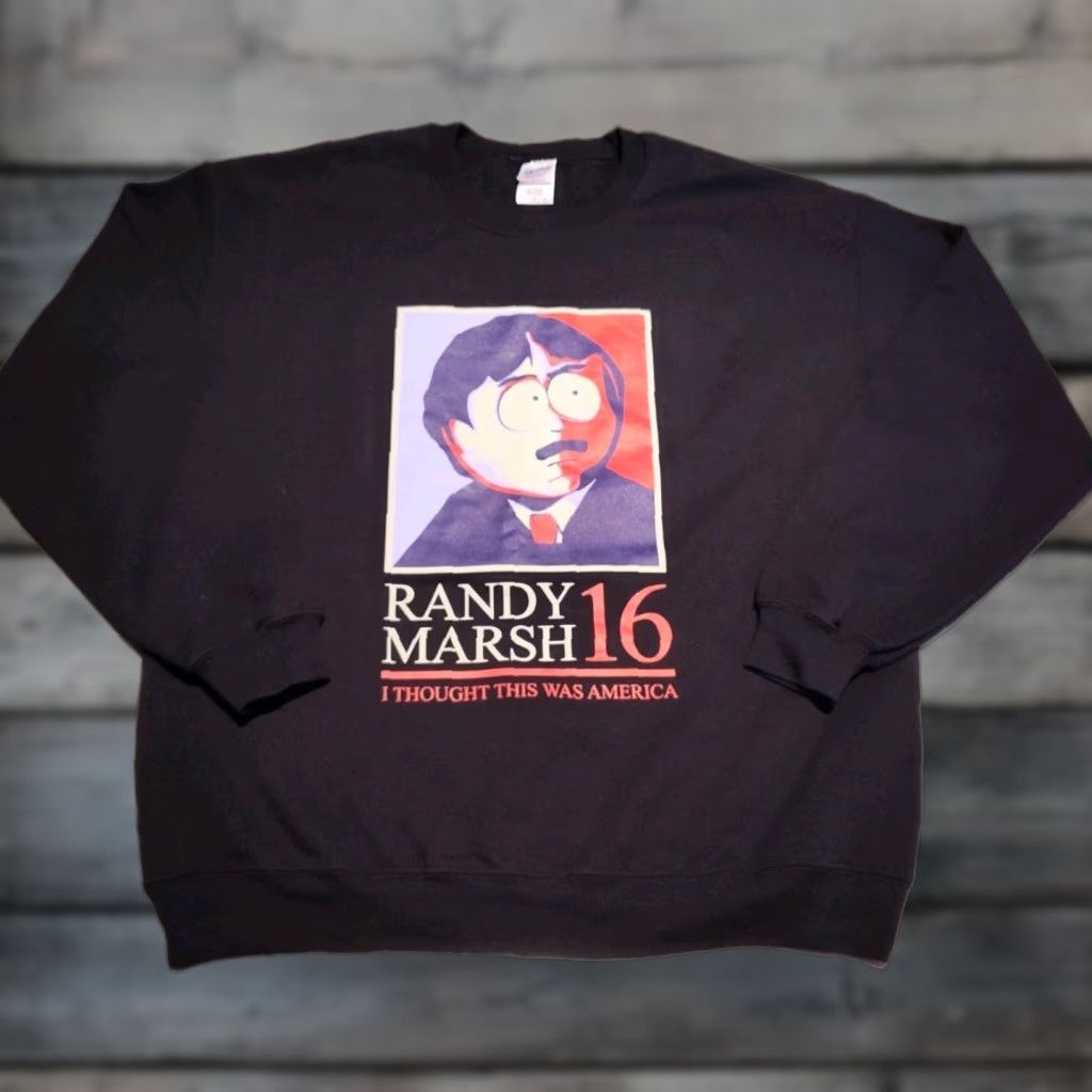 Gildan South Park Randy Marsh For President 2016 Fleece Sweatshirt Black Size L Euc T-Shirts, Hoodie | PodTeesHub.com