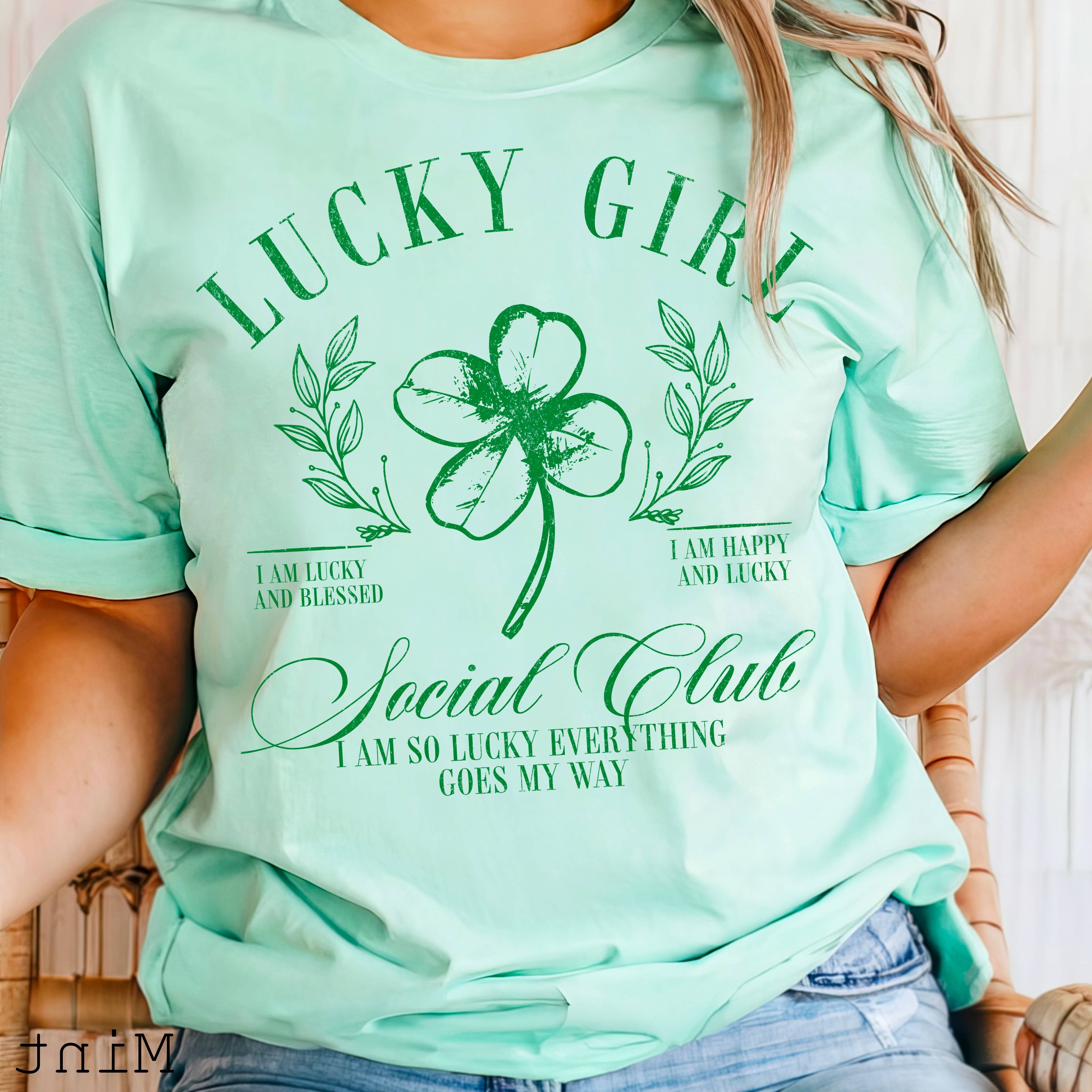 Lucky Girl St. Patrick’S Day Graphic Tee | Bella Canvas Hoodie, Sweatshirt | PodTeesHub.com