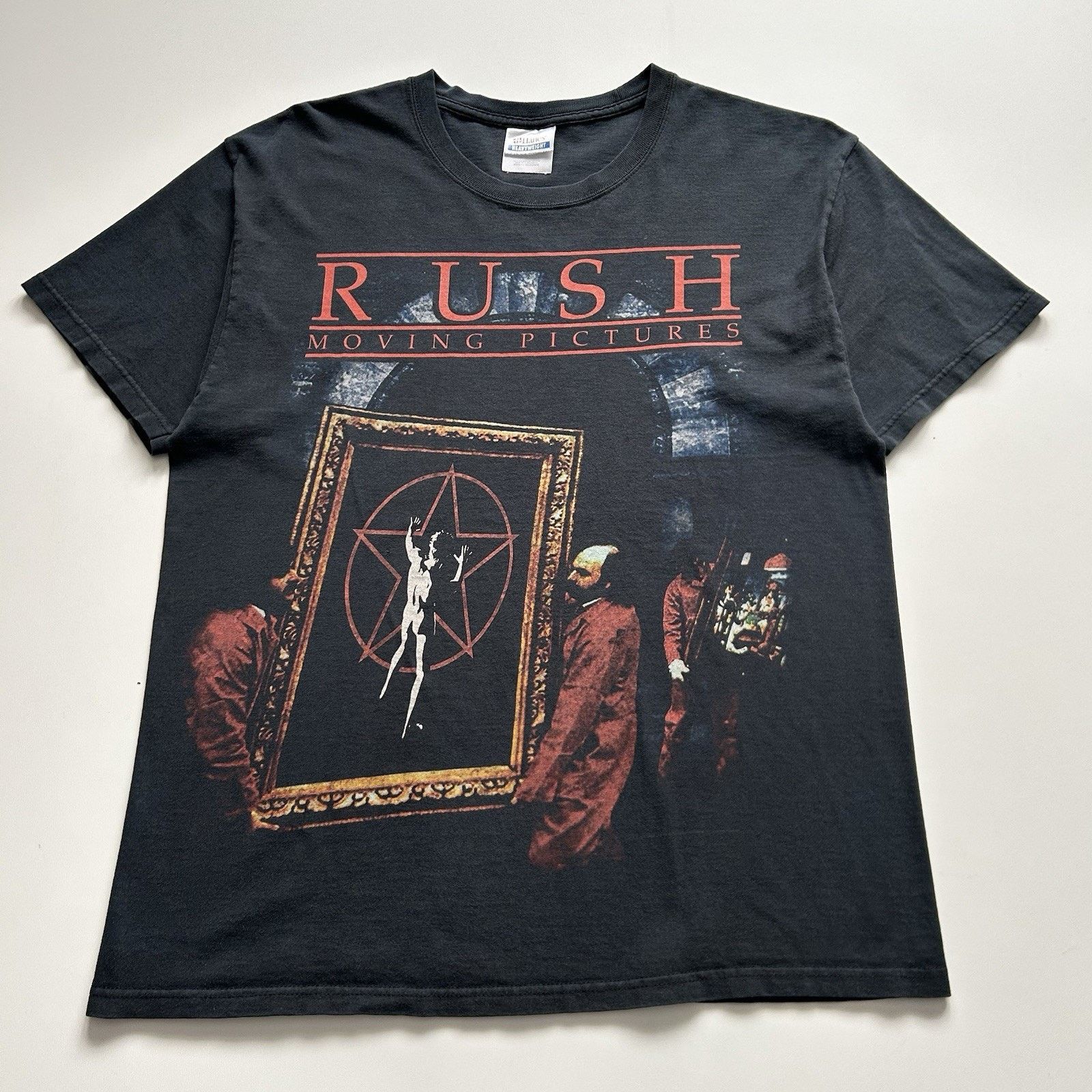Hanes X Vintage Vintage Rush Moving Pictures Tour Shirt Large Y2k Hanes Rare Hoodie, Sweatshirt | PodTeesHub.com
