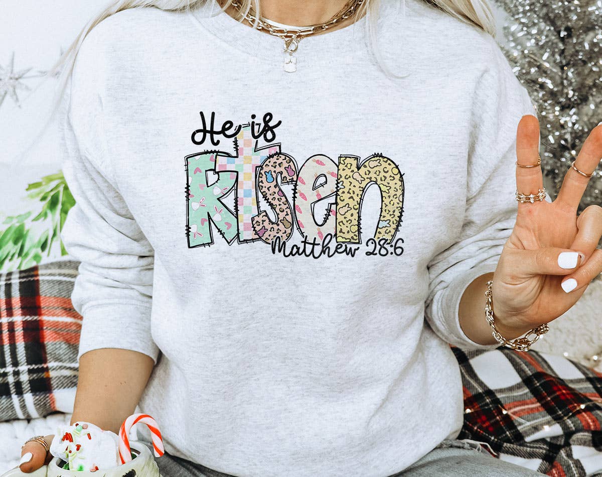 He Is Risen Matthew 28:6 - Easter Christian Sweatshirt T-Shirts, Hoodie | PodTeesHub.com
