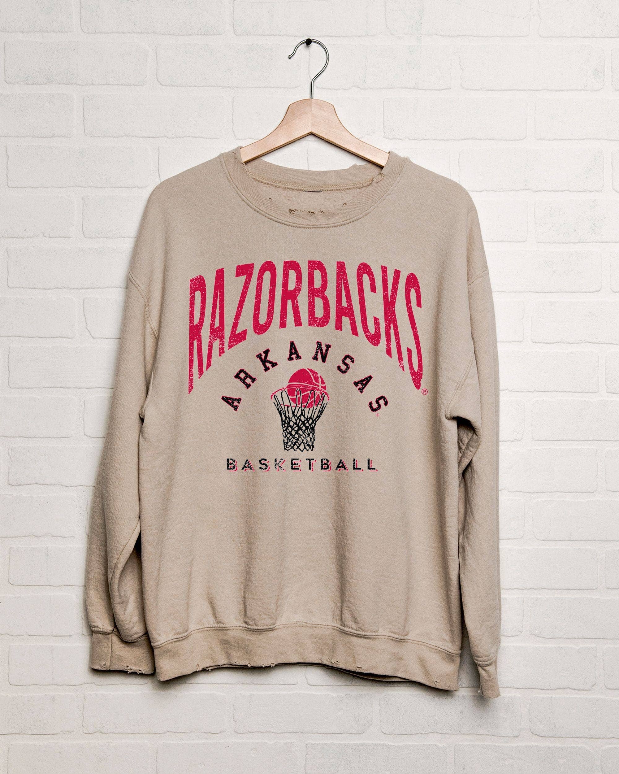 Arkansas Razorbacks Basketball Athletic Thrifted Sweatshirt T-Shirts, Hoodie | PodTeesHub.com