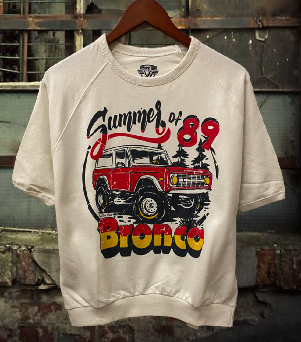 Bronco Summer of 89 Short Sleeved Raglan Sweatshirt T-Shirts, Hoodie | PodTeesHub.com