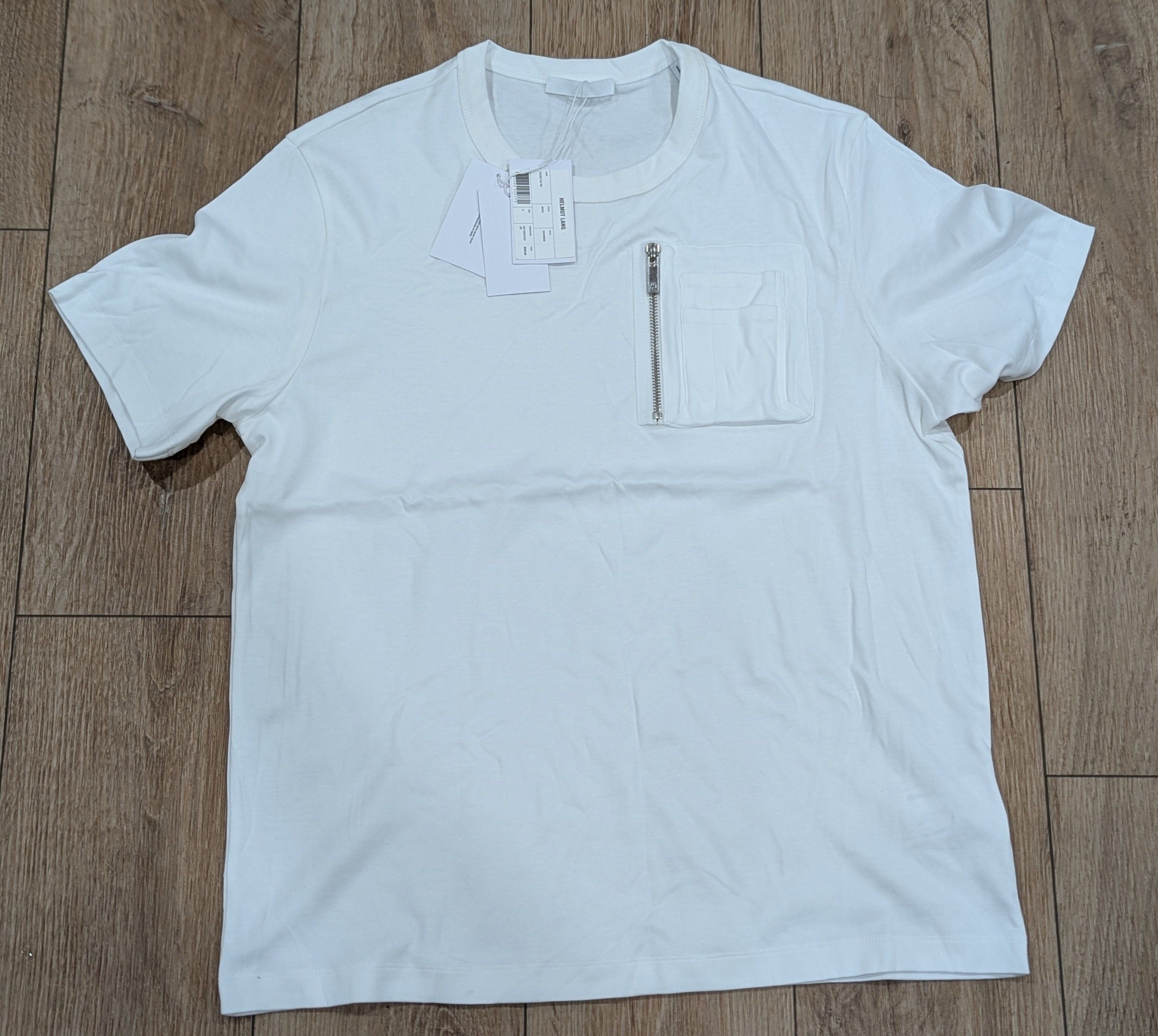 Lang Helmut Lang Cotton Graphic Crewneck T Shirt White Small Hoodie, Sweatshirt | PodTeesHub.com