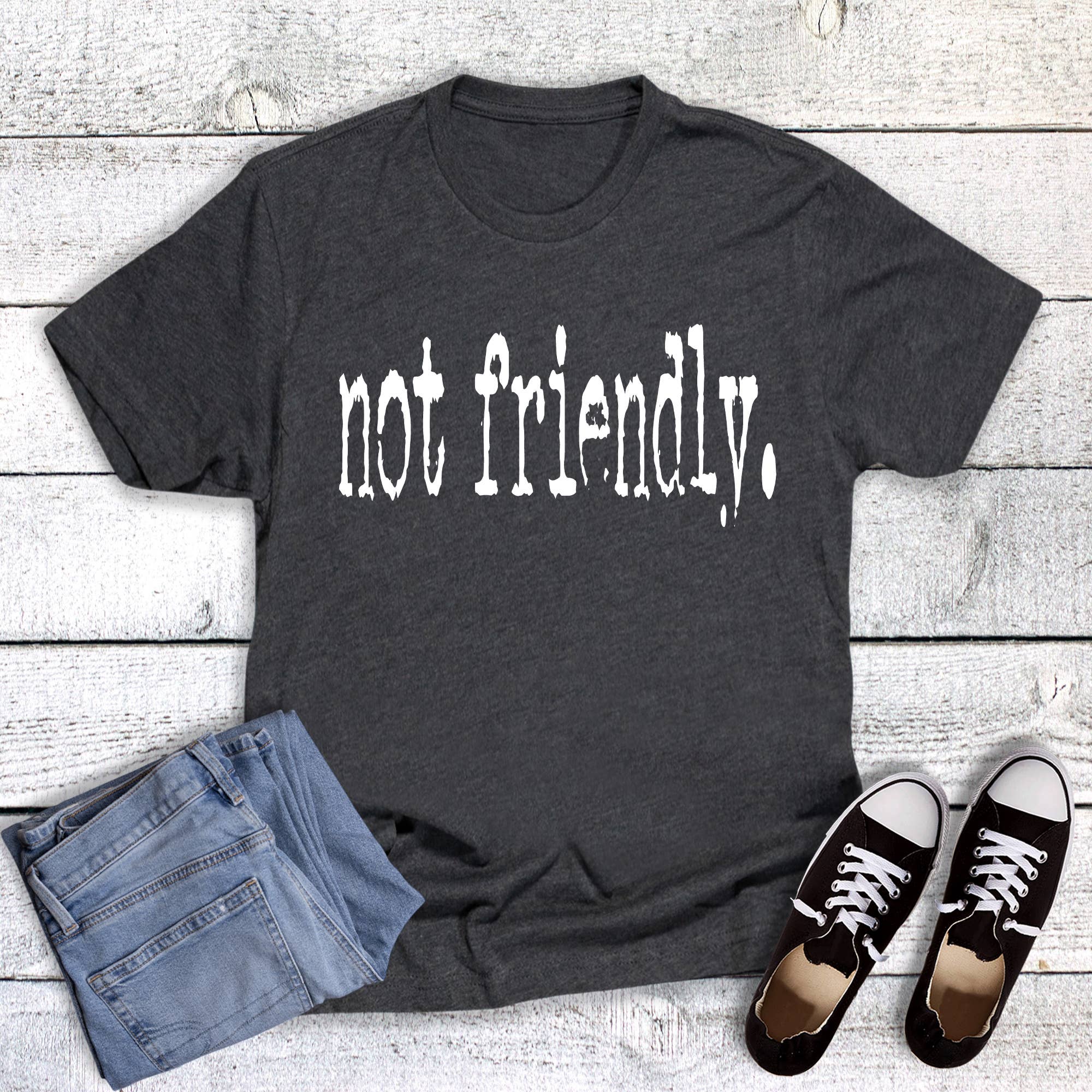 Funny Not Friendly Graphic Tee Hoodie, Sweatshirt | PodTeesHub.com