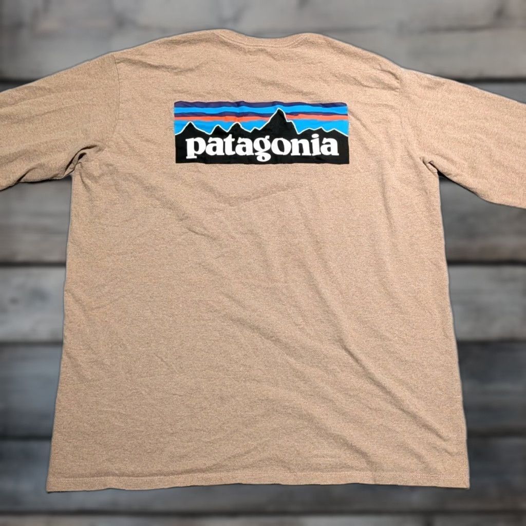 Patagonia Shirt L Brown Long Sleeve P 6 Logo Responsibili Euc Out T-Shirts, Hoodie, Sweatshirt