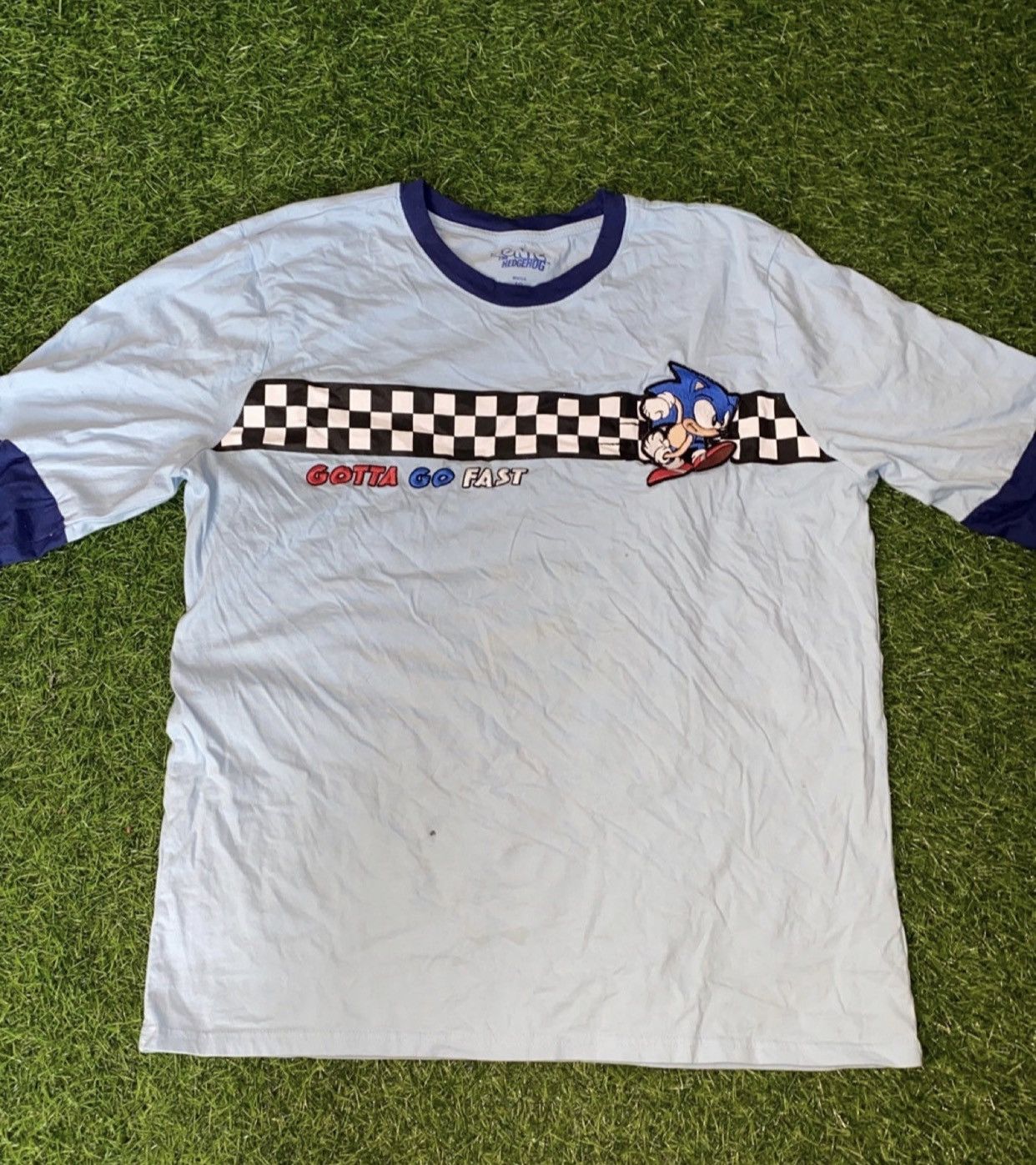 Vintage Sonic The Hedgehog T Shirt Racing Tee With A Black Stain Hoodie, Sweatshirt | PodTeesHub.com