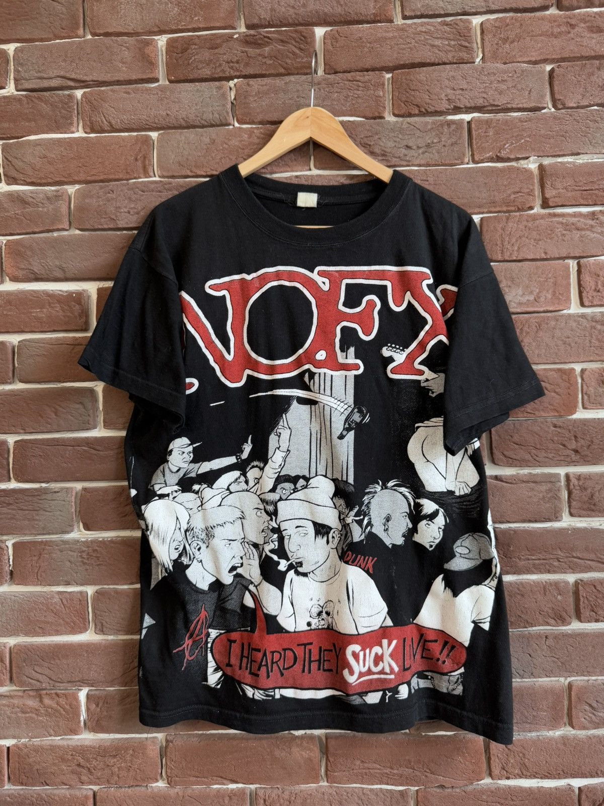 Rare Vintage 90s Nofx I Heard The Suck Live Punk Band Tee Hoodie, Sweatshirt | PodTeesHub.com