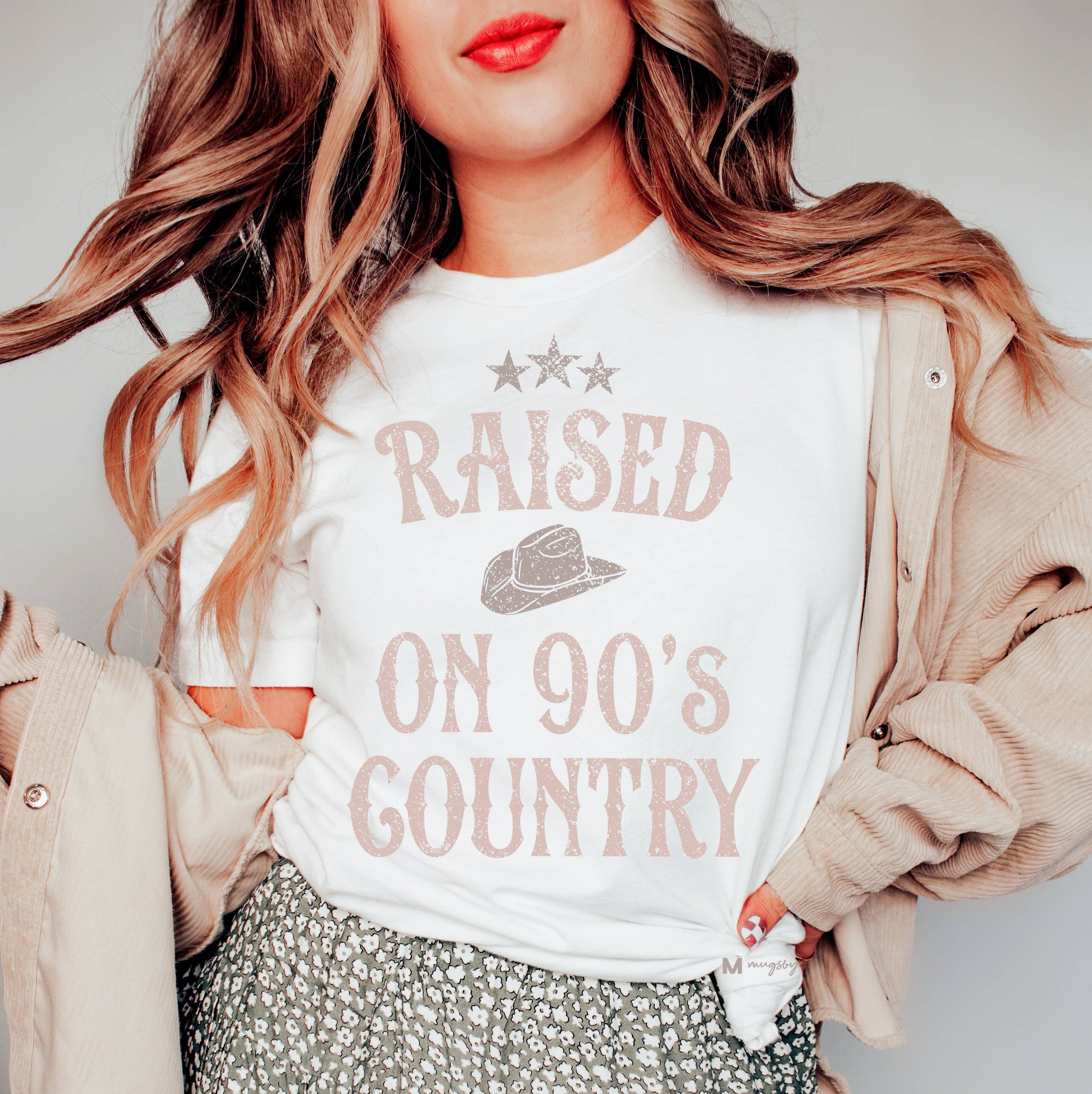 Raised On 90s Country Shirt Hoodie, Sweatshirt | PodTeesHub.com