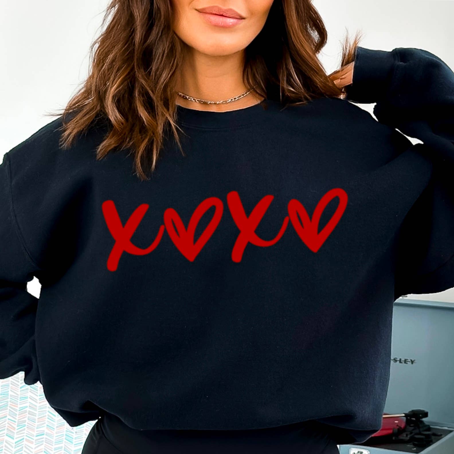 Valentine's Day Sweatshirt  | Women's Sweatshirt | Xoxo T-Shirts, Hoodie | PodTeesHub.com