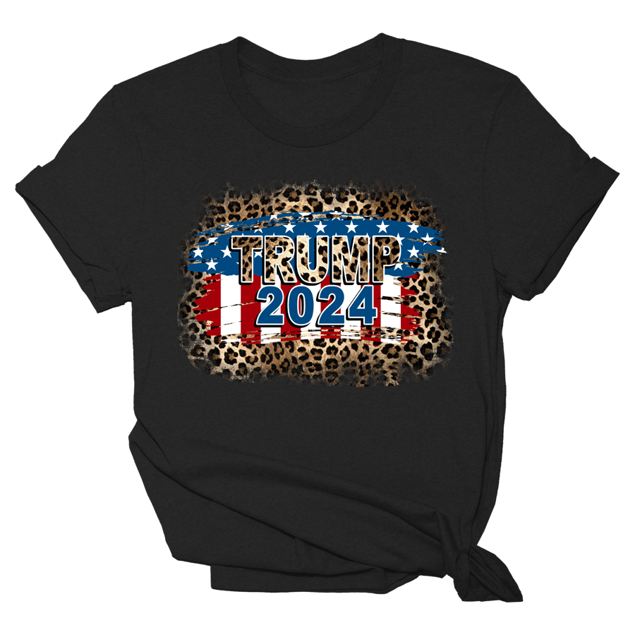 Trump 2024 Leopard Tee Hoodie, Sweatshirt | PodTeesHub.com