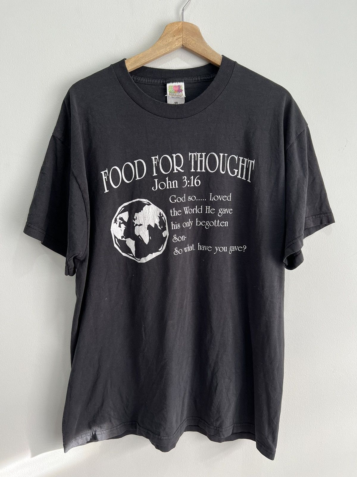 Vintage Vinage 90s Jesus Shirt Food Thought John 3 16 God T-Shirts, Hoodie, Sweatshirt