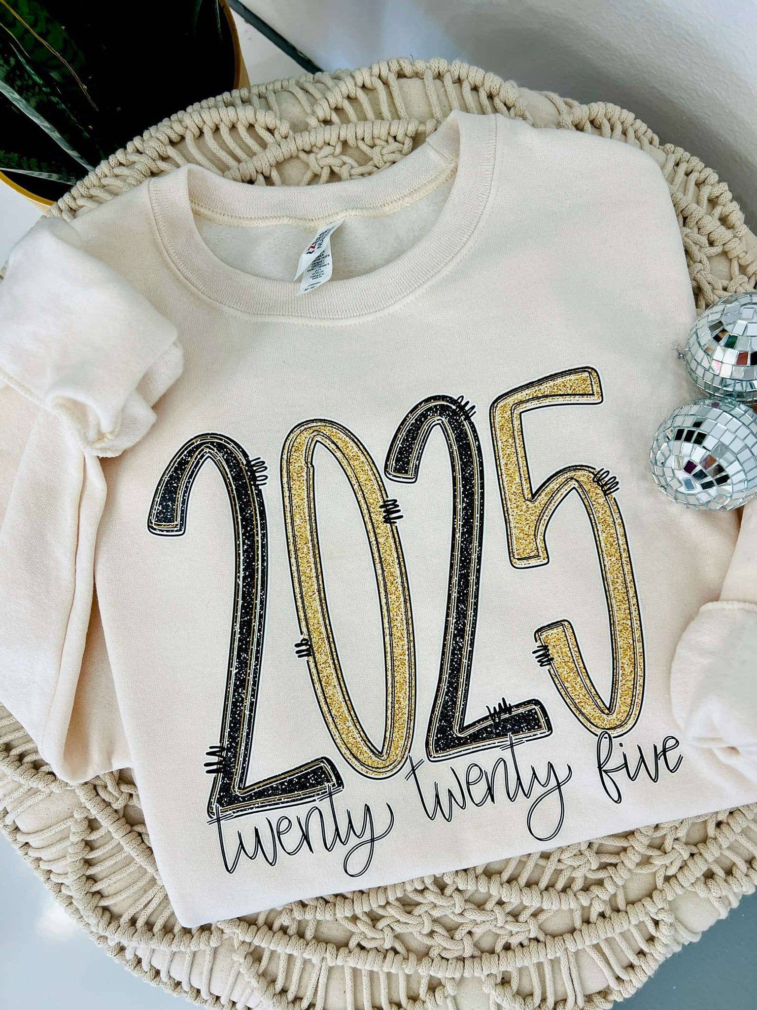 Twenty Twenty Five Glitter New Year Dtf Sweatshirt T-Shirts, Hoodie | PodTeesHub.com