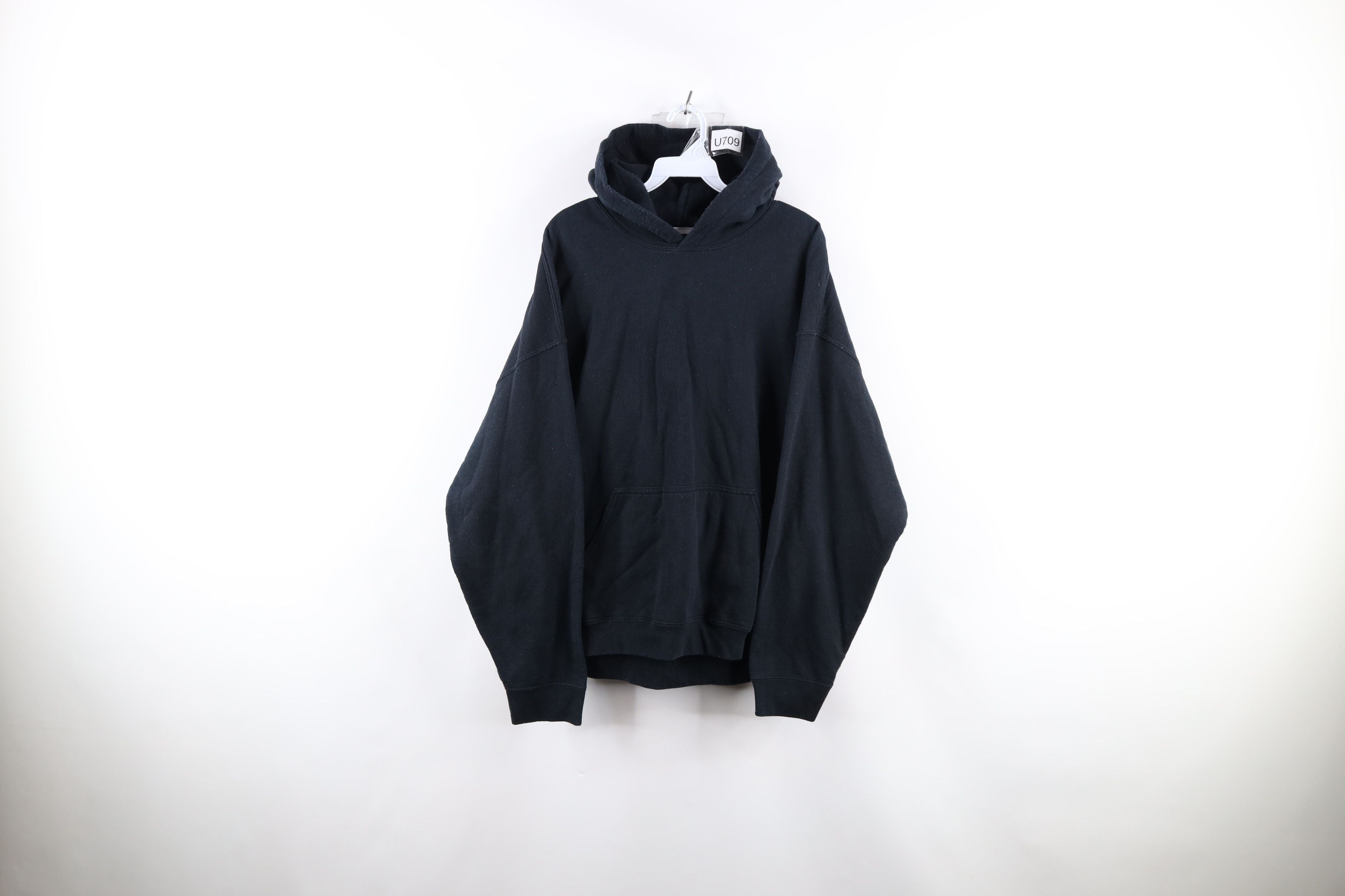 Vintage 90s Streetwear Distressed Hoodie Sweatshirt Black T-Shirts | PodTeesHub.com