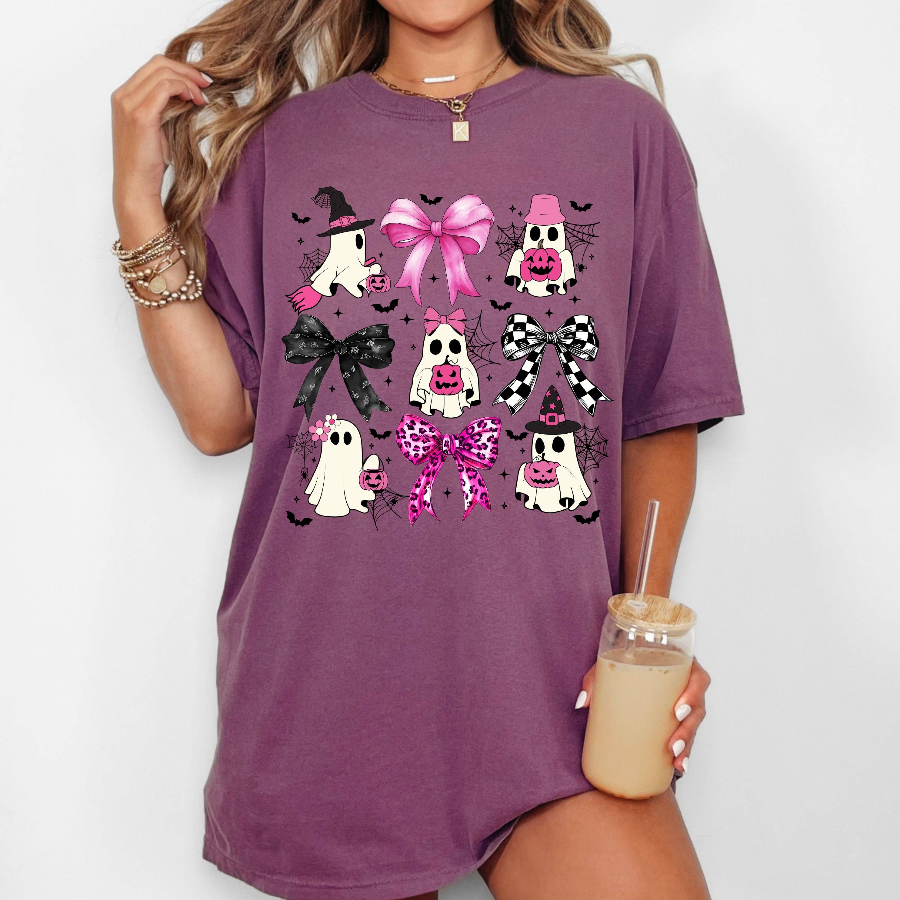 Coquette, Bow, Cowboy Ghost Vintage Western Halloween Tshirt Hoodie, Sweatshirt | PodTeesHub.com