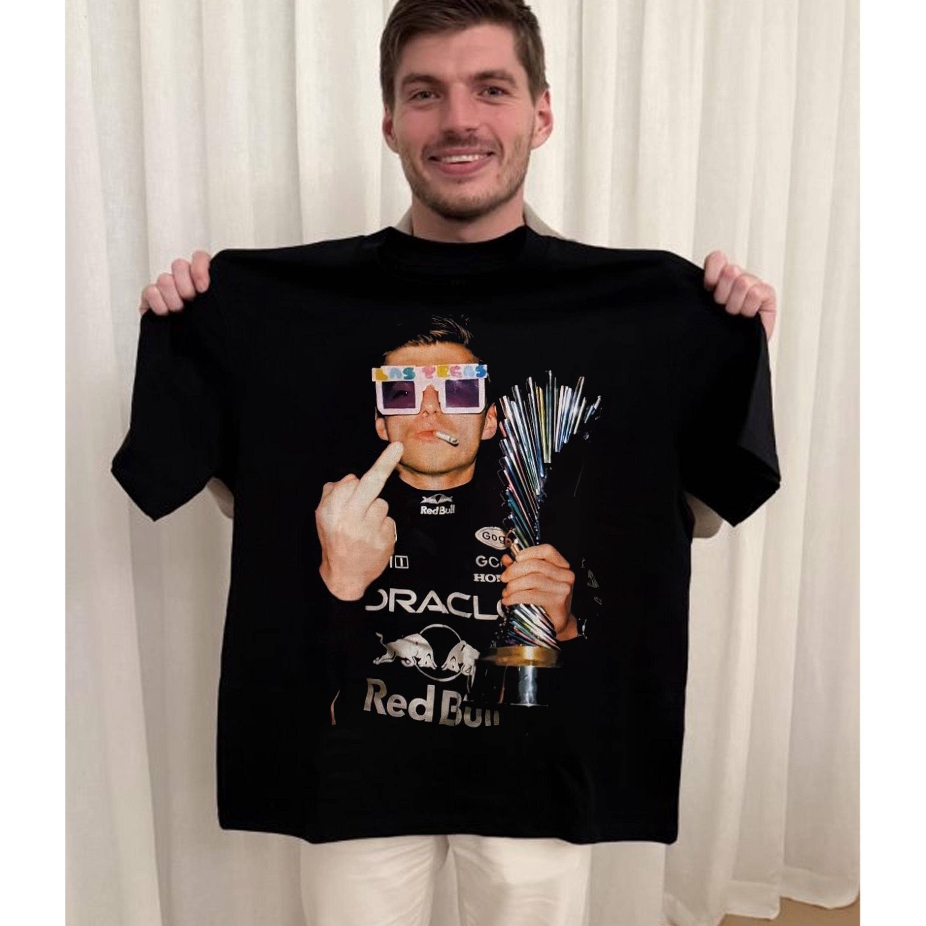 Max Verstappen Trophy Middle Finger T-Shirt Hoodie, Sweatshirt | PodTeesHub.com