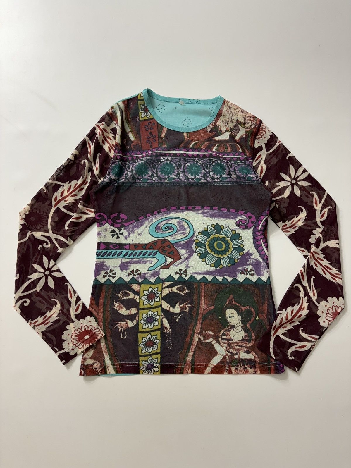 Rare Mesh Vintage Printed Boho Long Sleeve Top T-Shirts, Hoodie, Sweatshirt | PodTeesHub.com