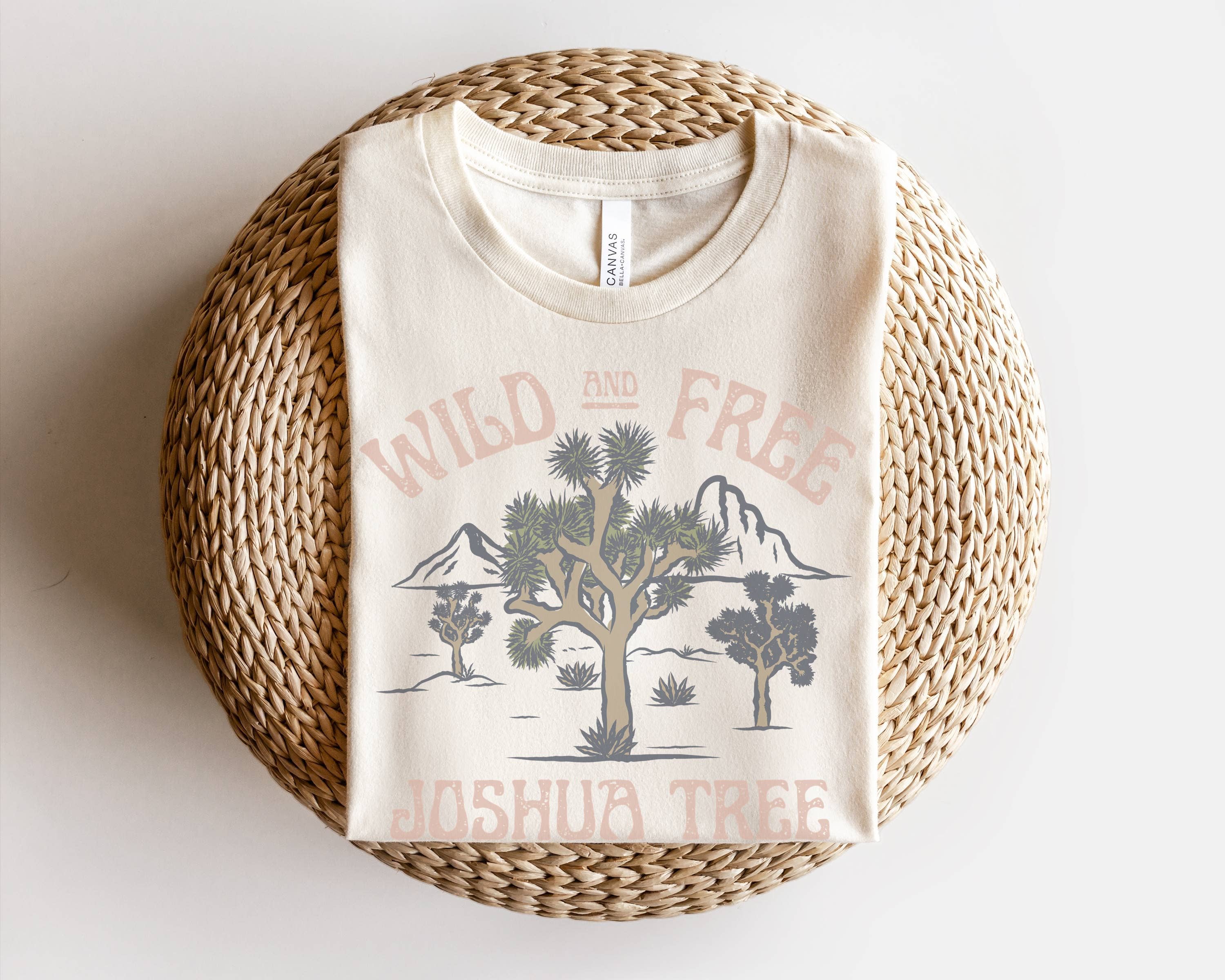 Wild and Free Joshua Tree Graphic Tee | Women's Western Tees Hoodie, Sweatshirt | PodTeesHub.com
