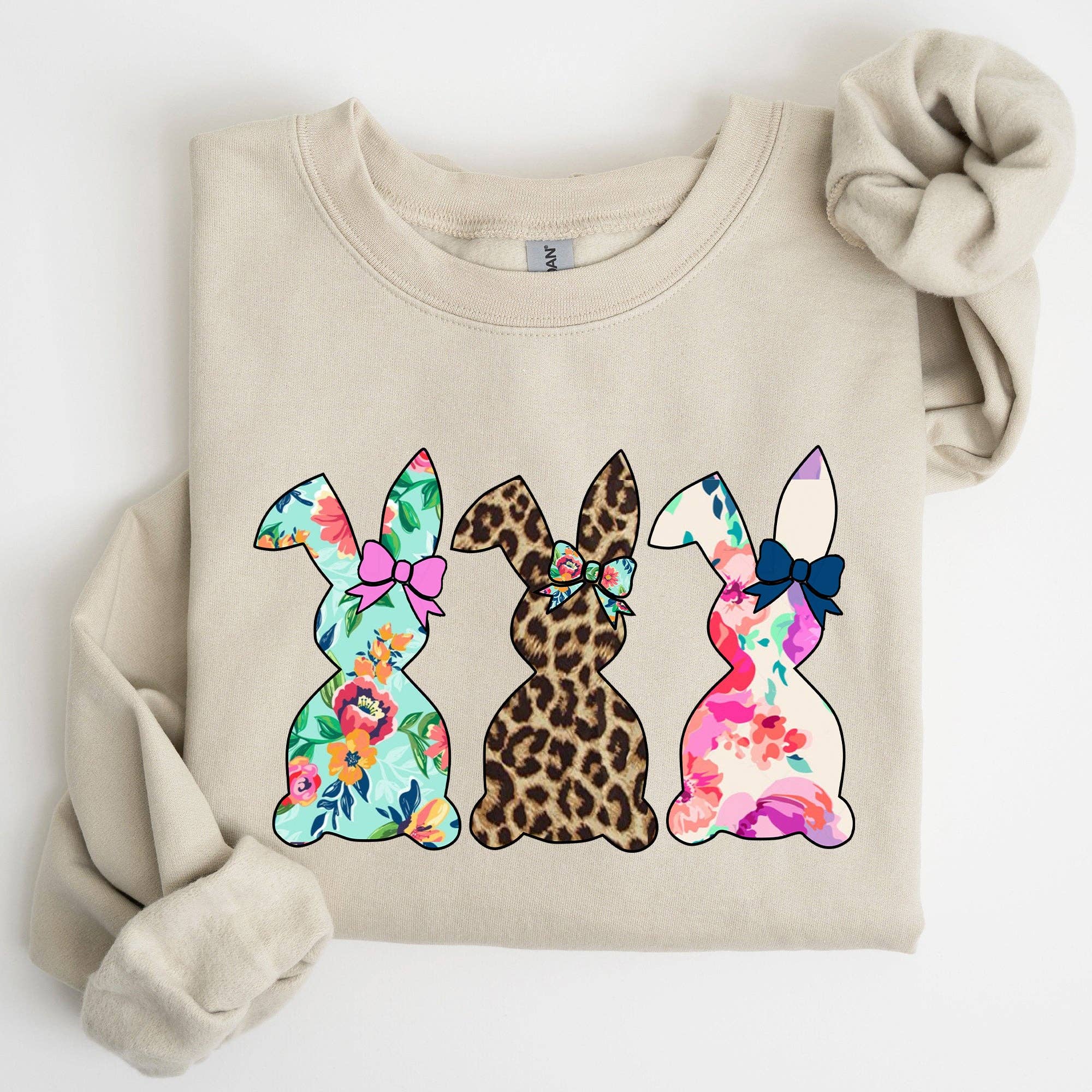 Retro Easter Rabbits, Floral, Leopard, Bunnies Sweatshirt T-Shirts, Hoodie | PodTeesHub.com