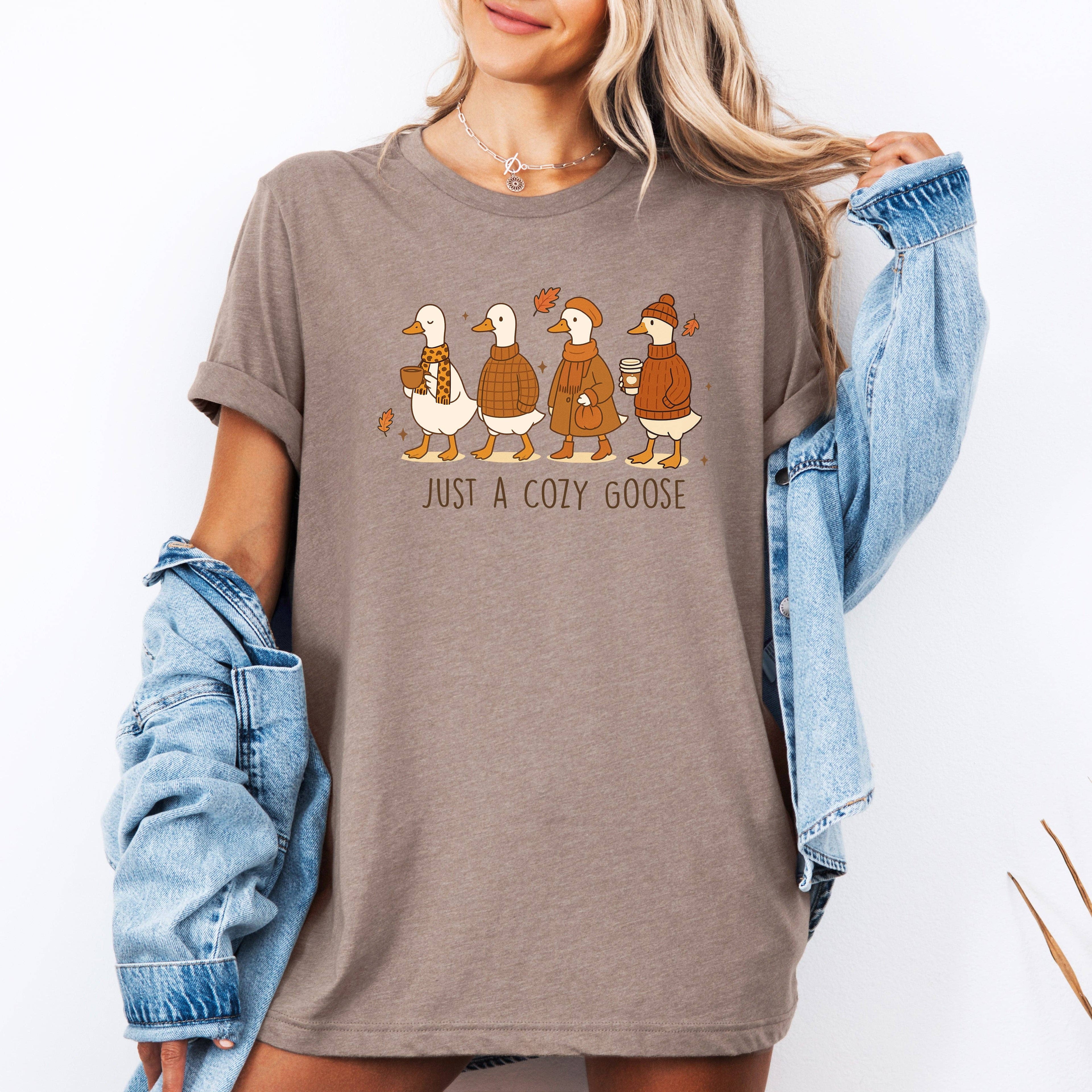 Just A Cozy Goose, Cute, Autumn, Fall, Pumpkin Spice, Tshirt Hoodie, Sweatshirt | PodTeesHub.com