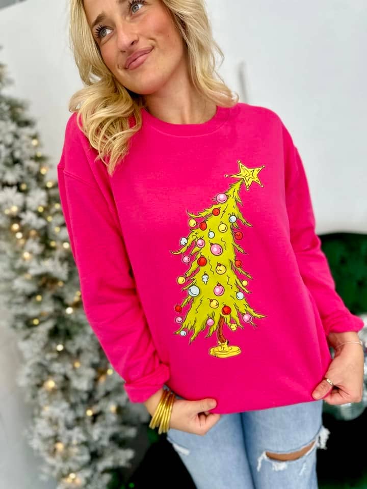 Retro Cartoon Christmas Tree Sweatshirt T-Shirts, Hoodie | PodTeesHub.com