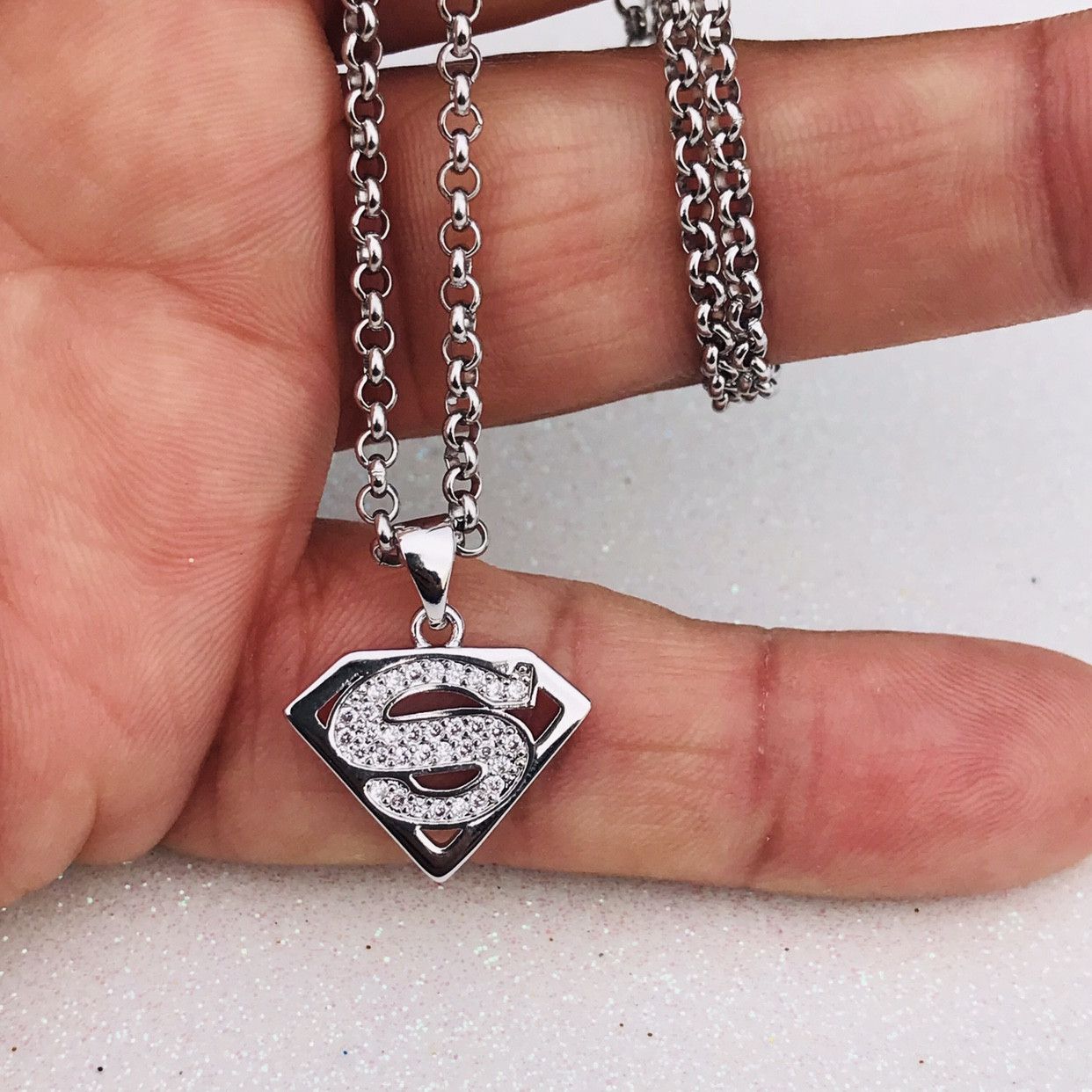 Other 14k White Gold Plated Superman Pendant Necklace T-Shirts, Hoodie, Sweatshirt