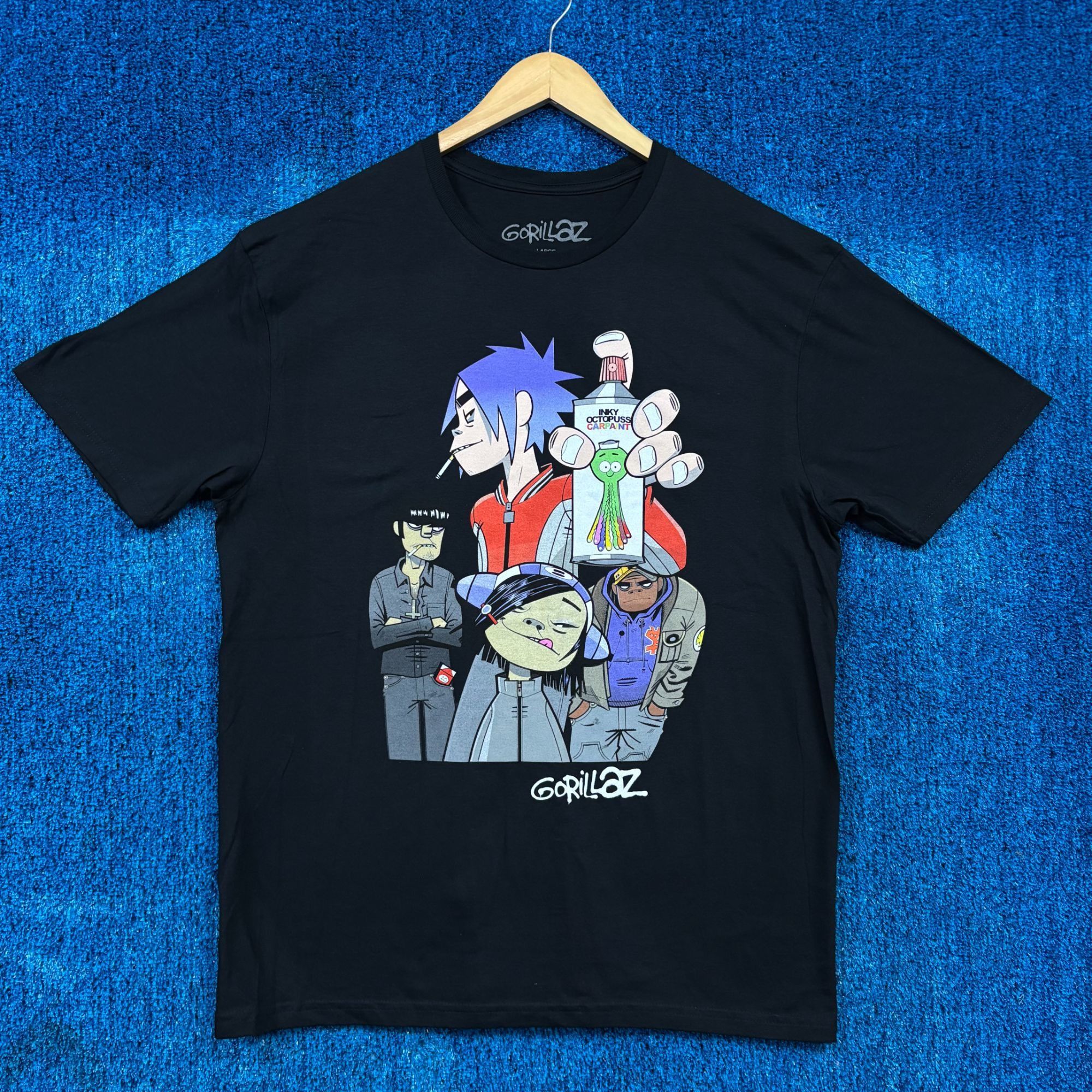 Band Tees Gorillaz Inky Octopuss Car Paint Poster Trip Hop Band Tee L Hoodie, Sweatshirt | PodTeesHub.com