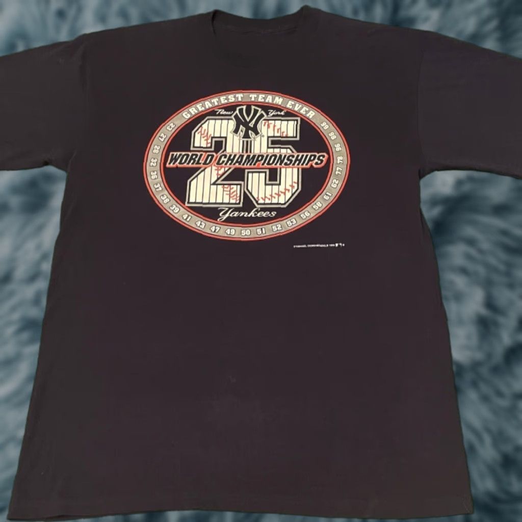 Mlb Vintage New York Yankees Mlb World Champions 1999 Vtg Shirt Mens Size L Blue 90s Sports T Shirt Hoodie, Sweatshirt