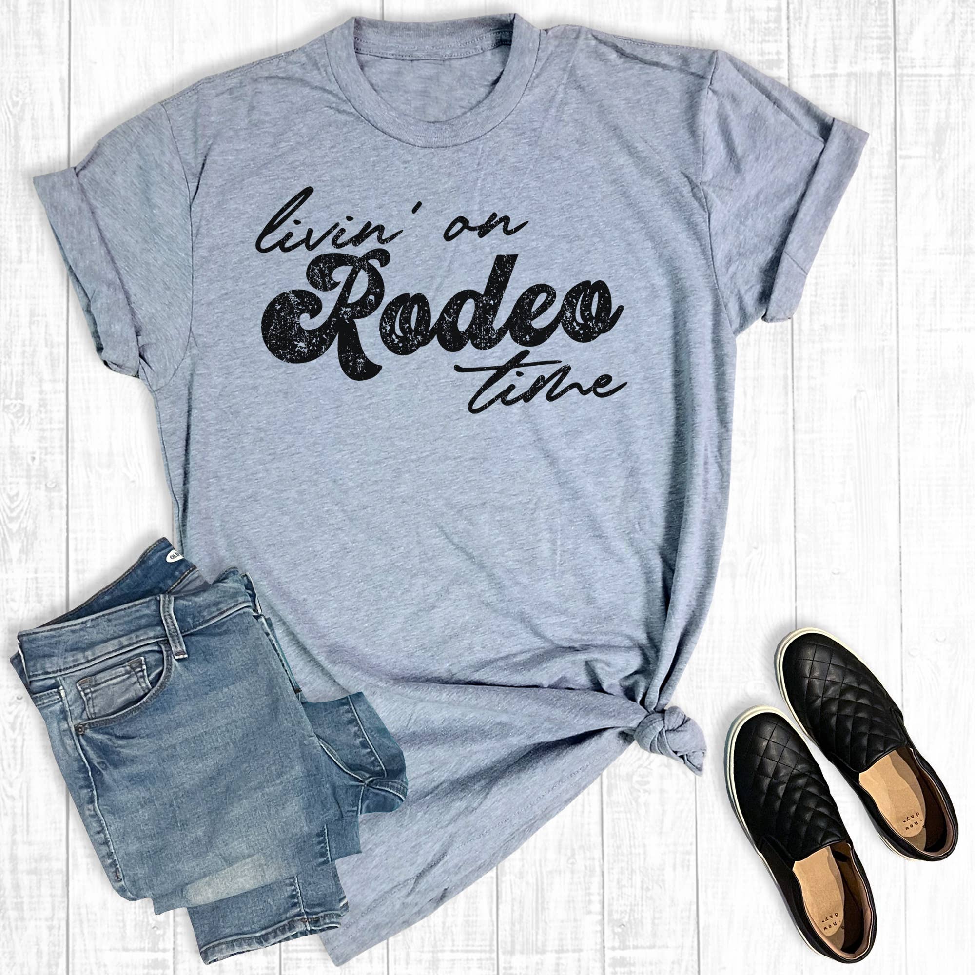 Western Livin' On Rodeo Time Graphic Tee Hoodie, Sweatshirt | PodTeesHub.com