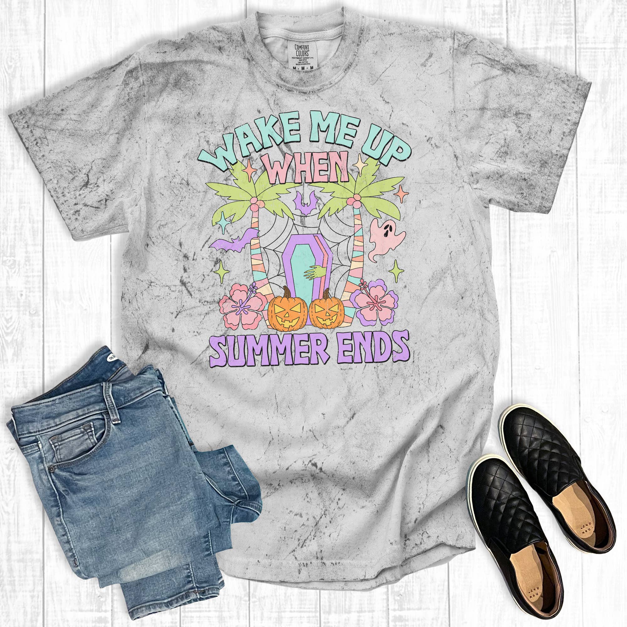 Wake Me When Summer Ends Comfort Colors Graphic Tee Hoodie, Sweatshirt | PodTeesHub.com