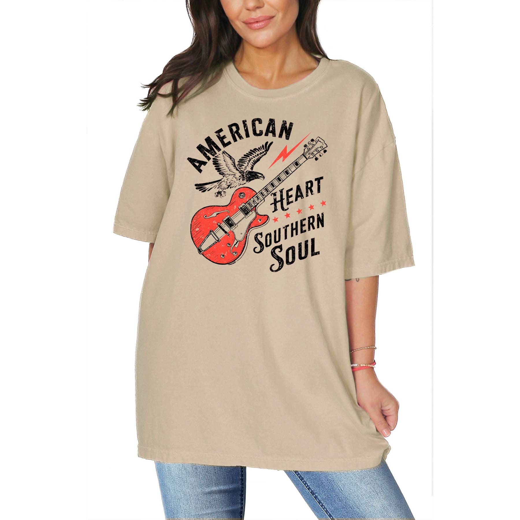 American Heart Southern Soul Oversized Unisex T Shirt Hoodie, Sweatshirt | PodTeesHub.com