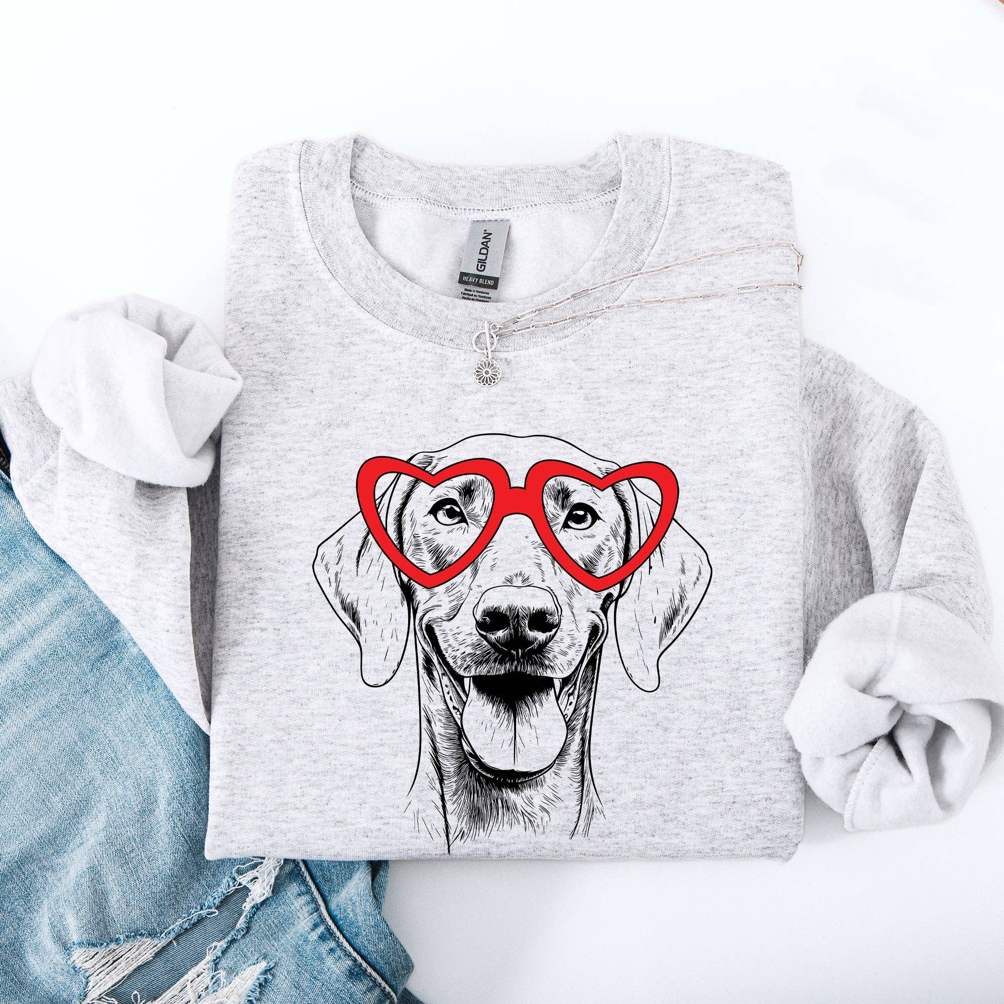 Weimaraner, Pet, Dog Breed, Valentine's Sweatshirt T-Shirts, Hoodie | PodTeesHub.com