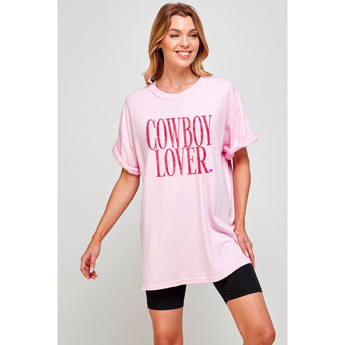 Cowboy Lover Valentine  Graphic Oversized Tee Hoodie, Sweatshirt | PodTeesHub.com