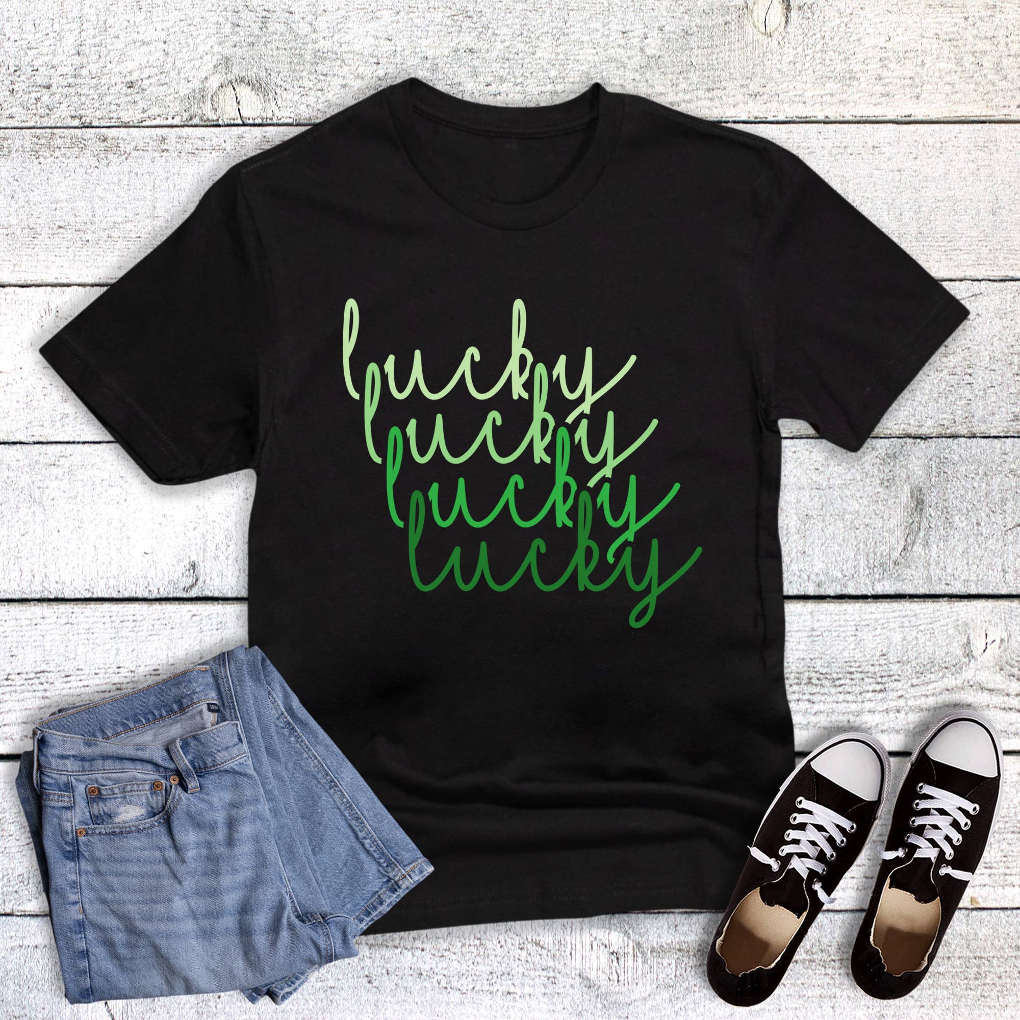 St. Patrick's Lucky Quad Stack Graphic Tee Hoodie, Sweatshirt | PodTeesHub.com