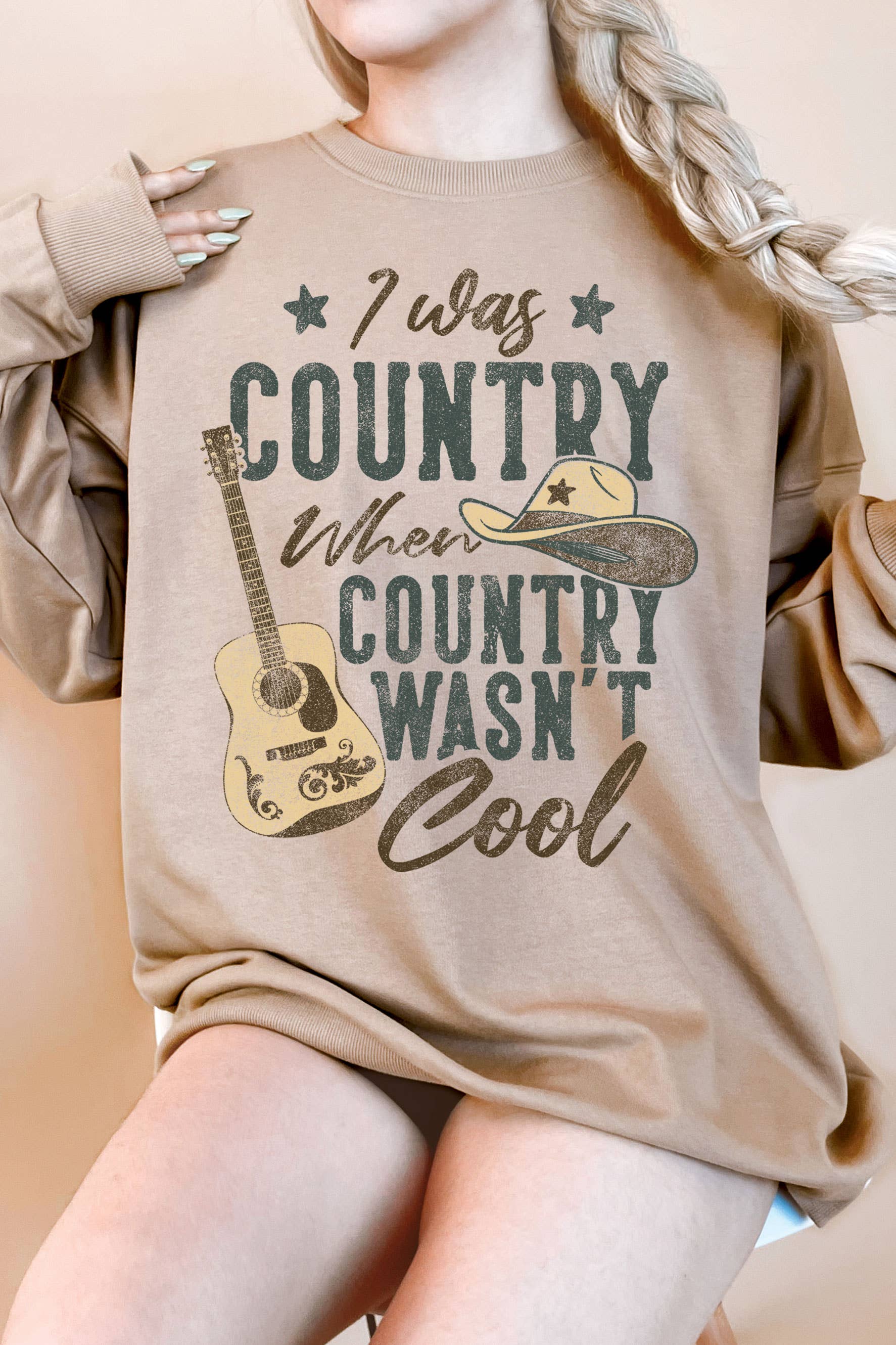 I Was Country Oversize Graphix Terry Sweatshirt T-Shirts, Hoodie | PodTeesHub.com