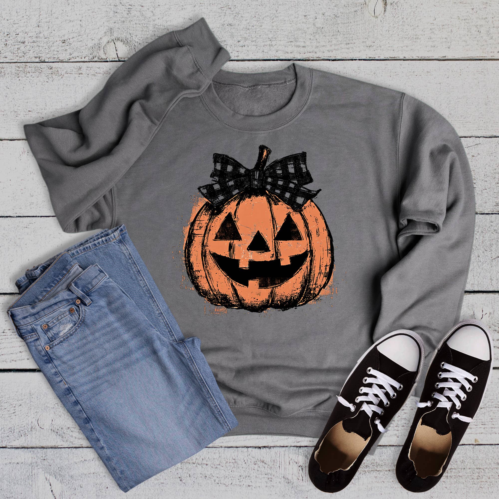 Halloween Retro Coquette Jack O Lantern Sweatshirt T-Shirts, Hoodie | PodTeesHub.com