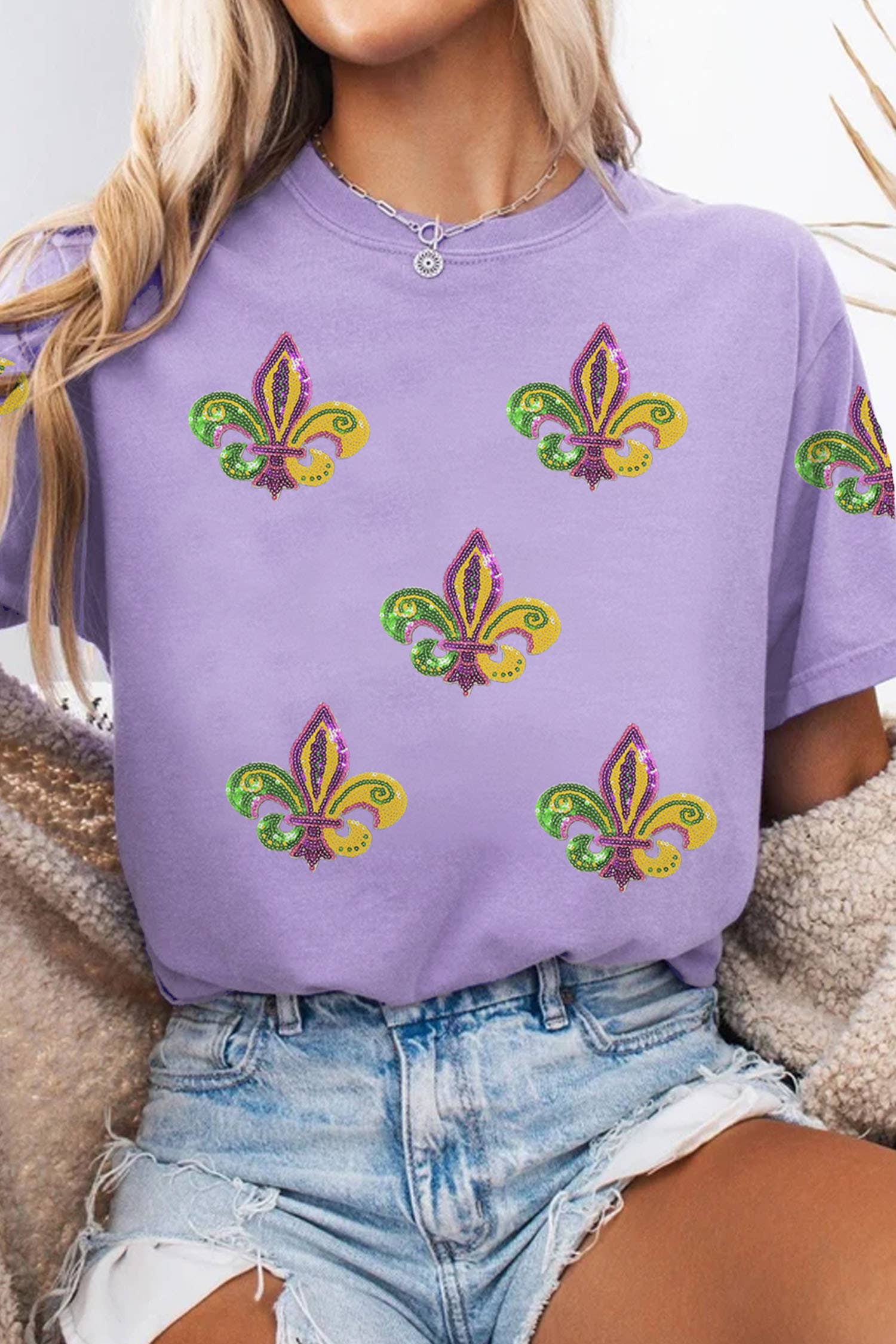 Mardi Gras Sequined Pattern Holiday T Shirt (S-3XL) Hoodie, Sweatshirt | PodTeesHub.com