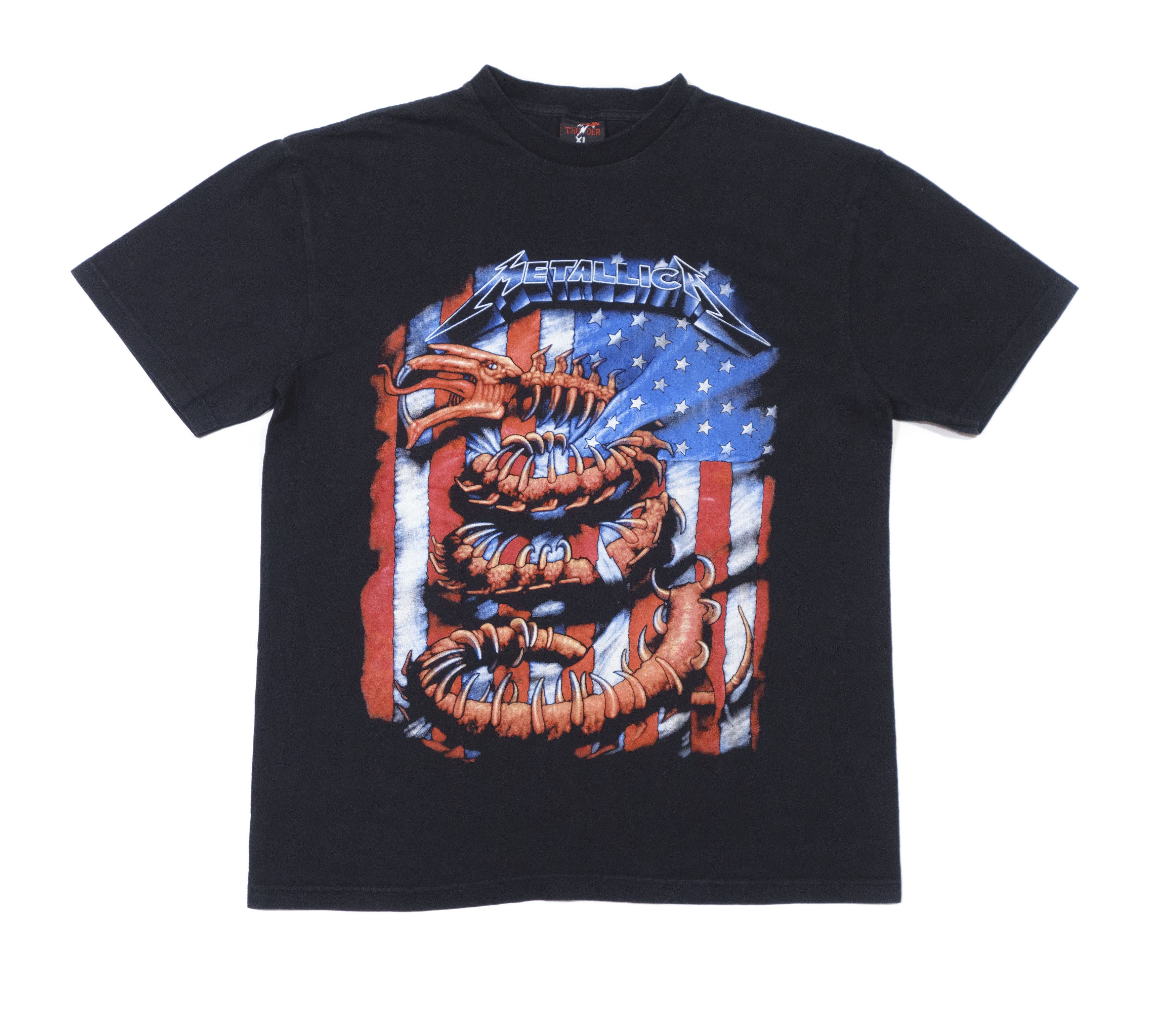 Metallica 90s Usa Print Faded T Shirt Hoodie, Sweatshirt | PodTeesHub.com