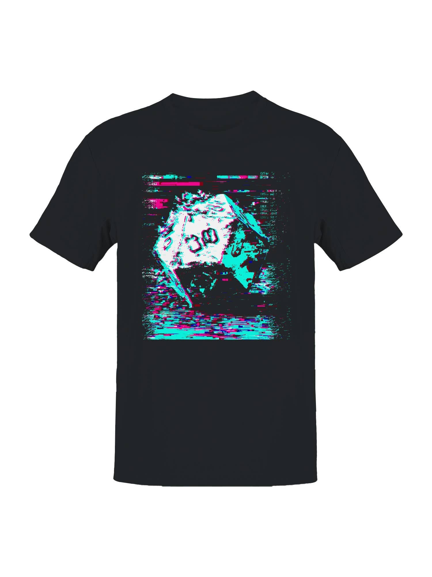 Glitch Art Dice 20-Sided Design Men's T-Shirt Hoodie, Sweatshirt | PodTeesHub.com