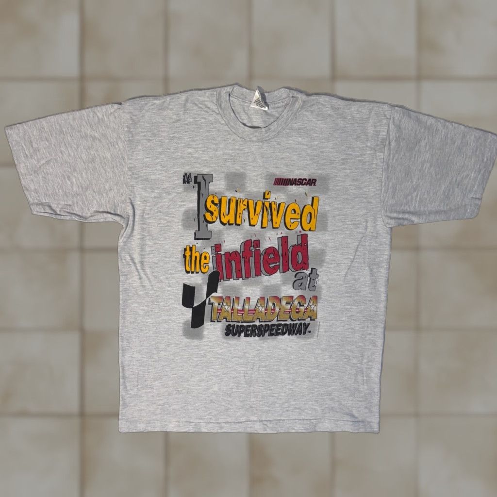 Vintage Nascar Racing Talladega Superspeedway Tshirt Xl I Survived Crew Neck Shirt Men Gray C Hoodie, Sweatshirt