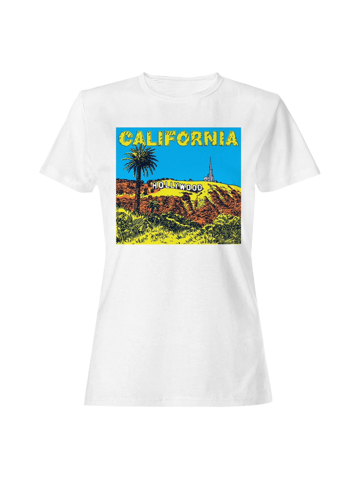 California Hollywood Retro Vibe Women's T-Shirt Hoodie, Sweatshirt | PodTeesHub.com