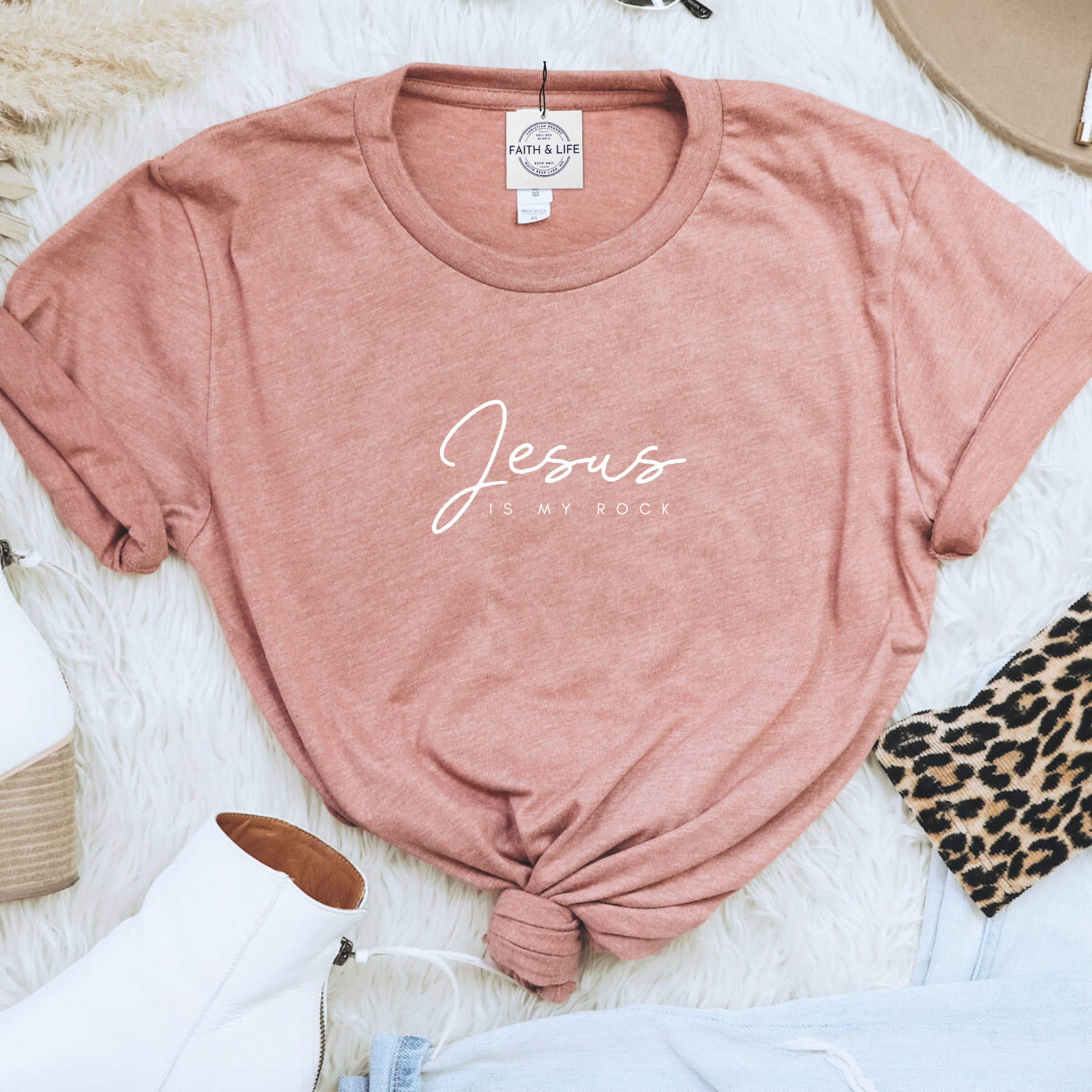 Jesus Is My Rock Faith-Based Easter Graphic T-Shirt Hoodie, Sweatshirt | PodTeesHub.com