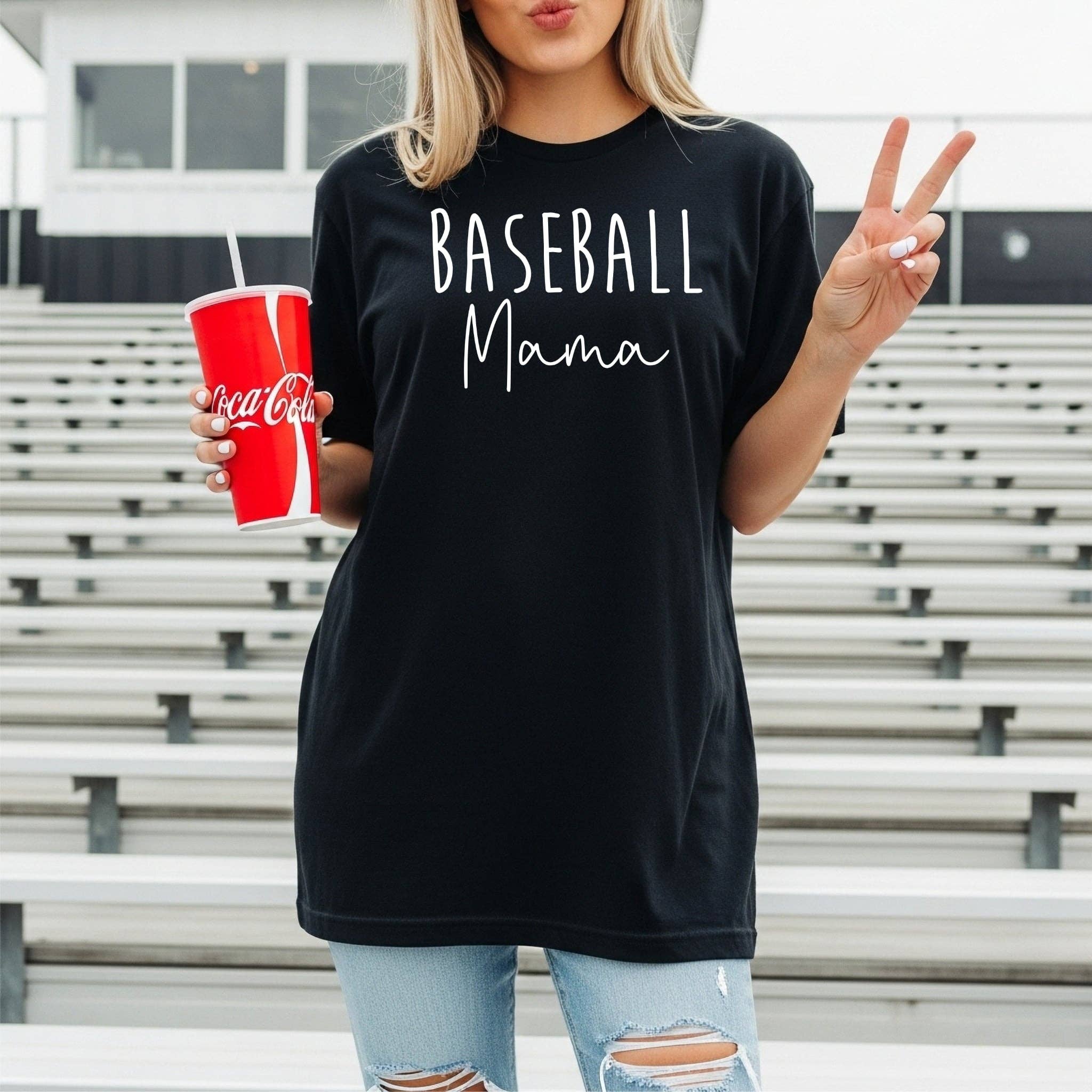 Baseball Mama Glitter Black Bella Game Day Graphic Tee Hoodie, Sweatshirt | PodTeesHub.com