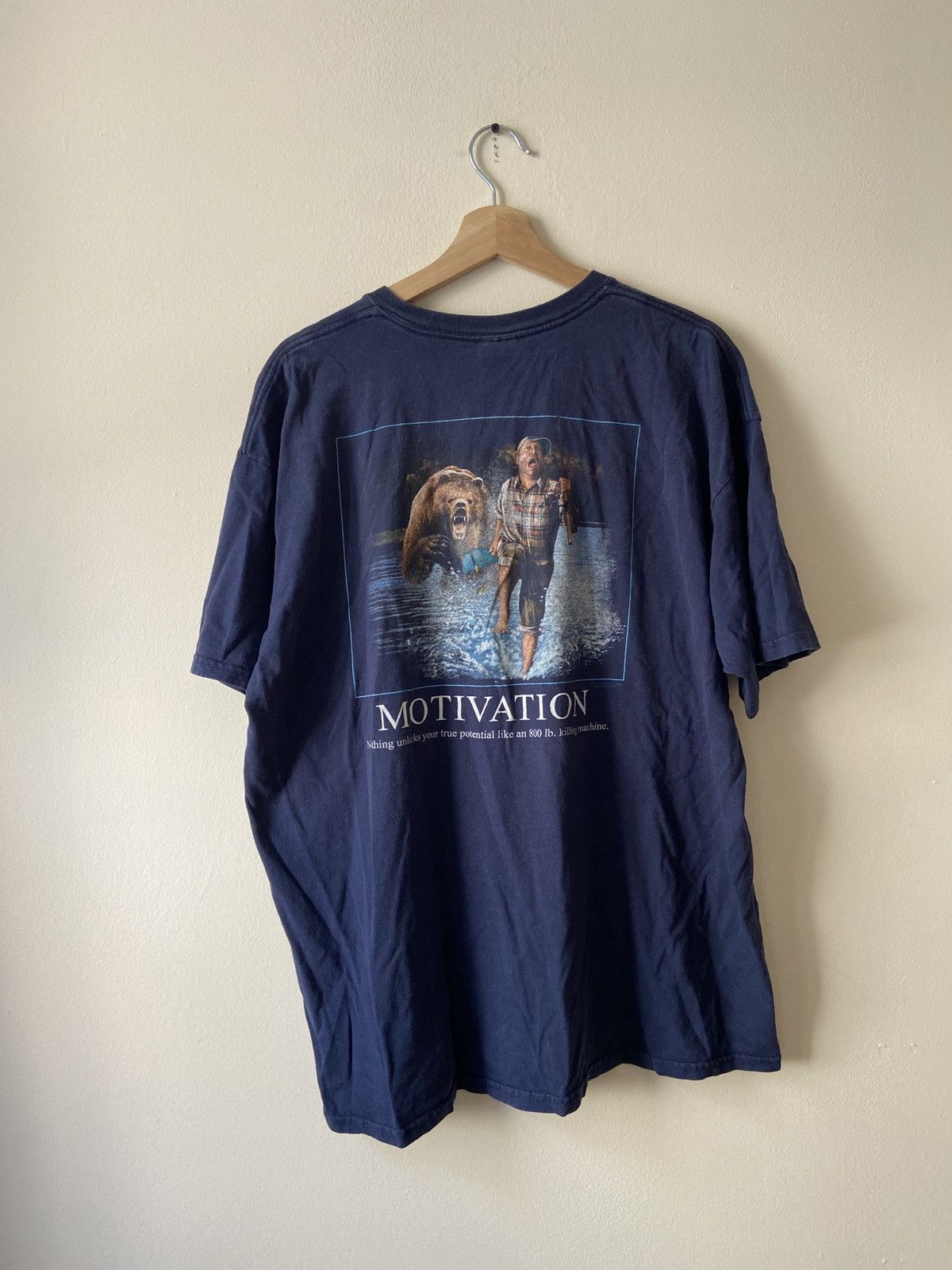 Vintage Fishing Motivation Bear Animal Art Funny Tee Shirt Hoodie, Sweatshirt | PodTeesHub.com