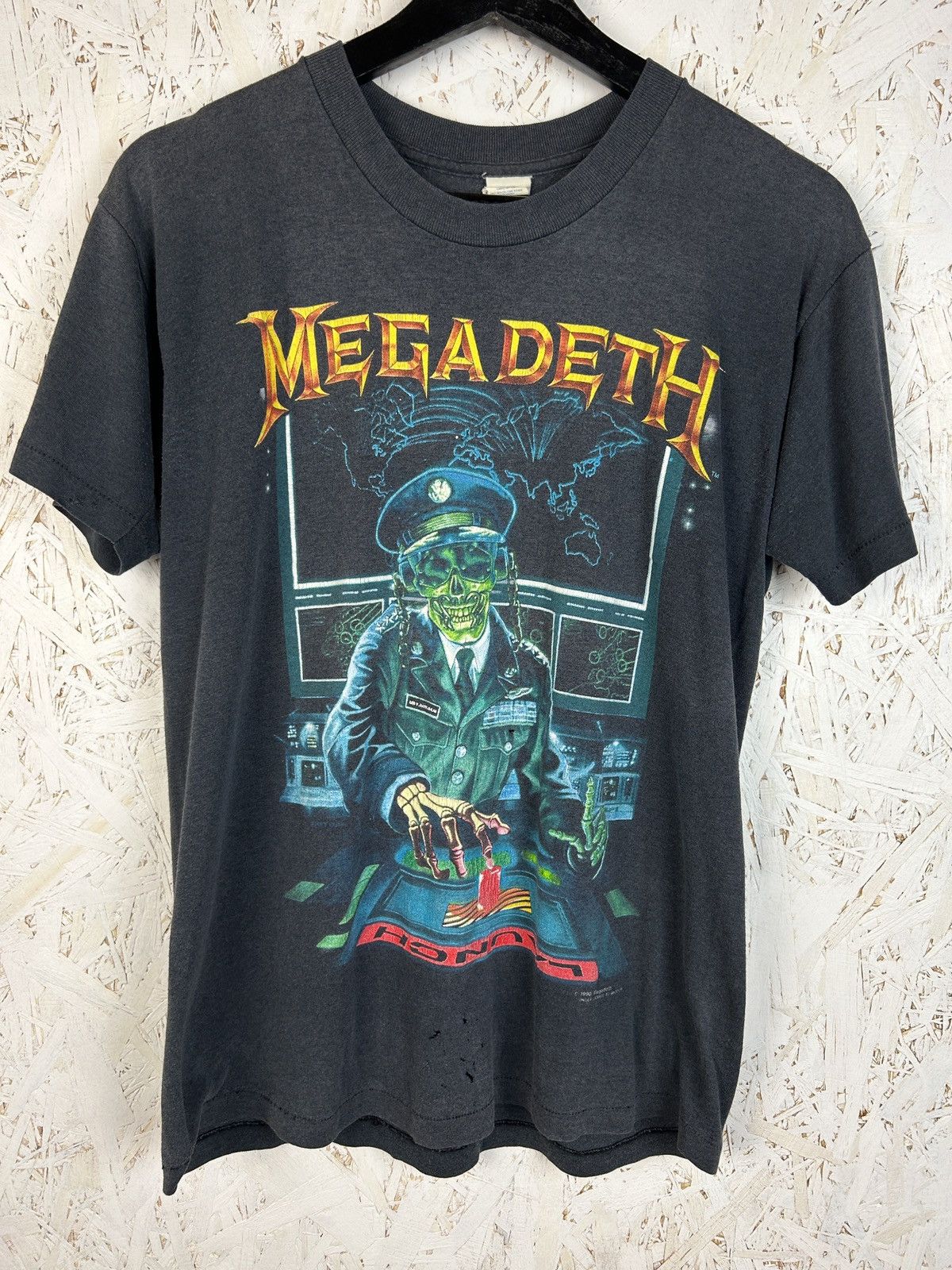 Band Tees 90s Megadeth Rust In Peace 1990 Tour Thrash Metal Band Tee M Hoodie, Sweatshirt | PodTeesHub.com